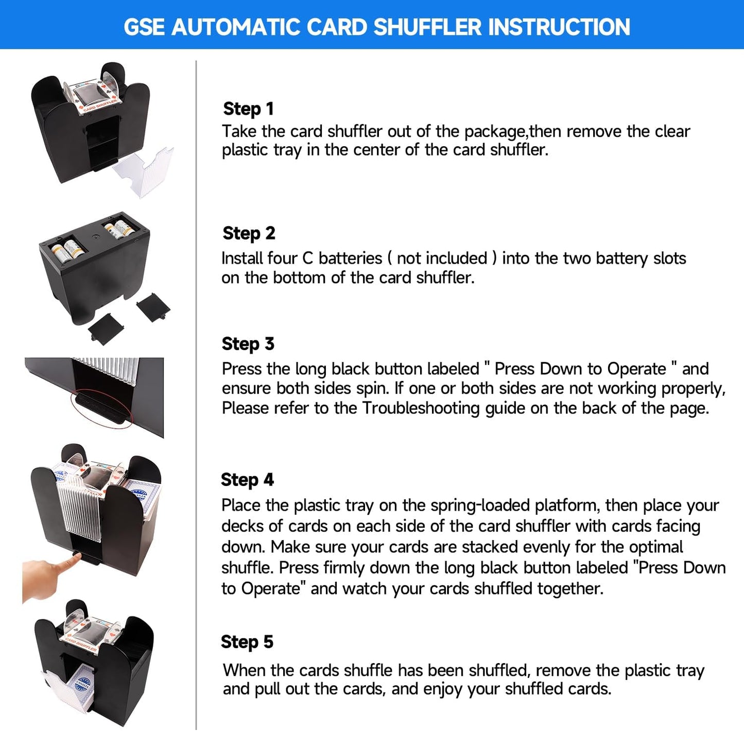 GSE Games & Sports Expert 6-Deck Automatic Card Shuffler, Battery-Operated Shuffler Machines for Playing Cards, Blackjack, Texas Hold'em, Canasta, UNO, Rummy, Bridge