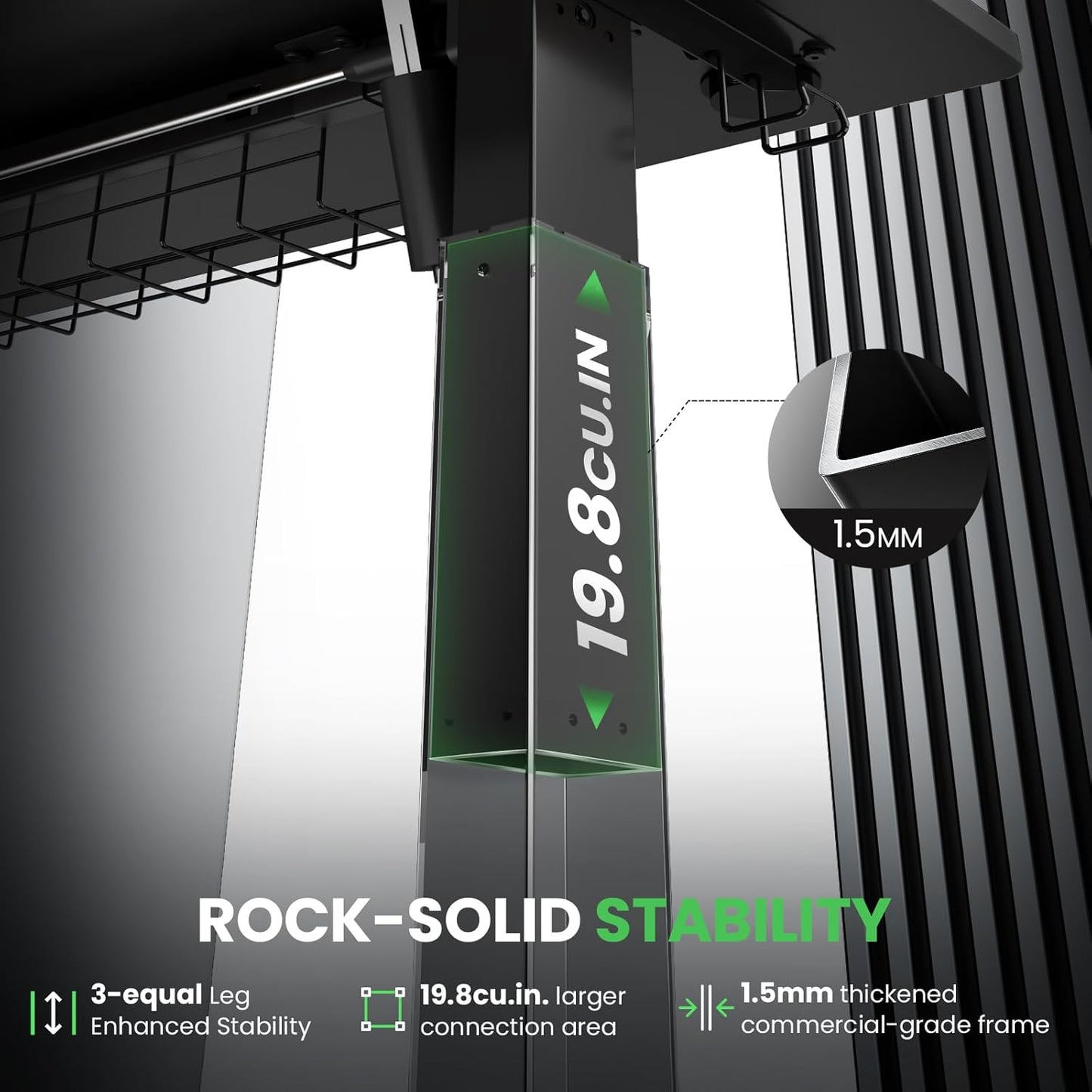 SIAGO L-Shaped Standing Desk - 63 x 55 Inch Adjustable Corner Standing Desk with Charging Station - L Shape Sit Stand Table with Memory Controller, Splice Board for Home Office