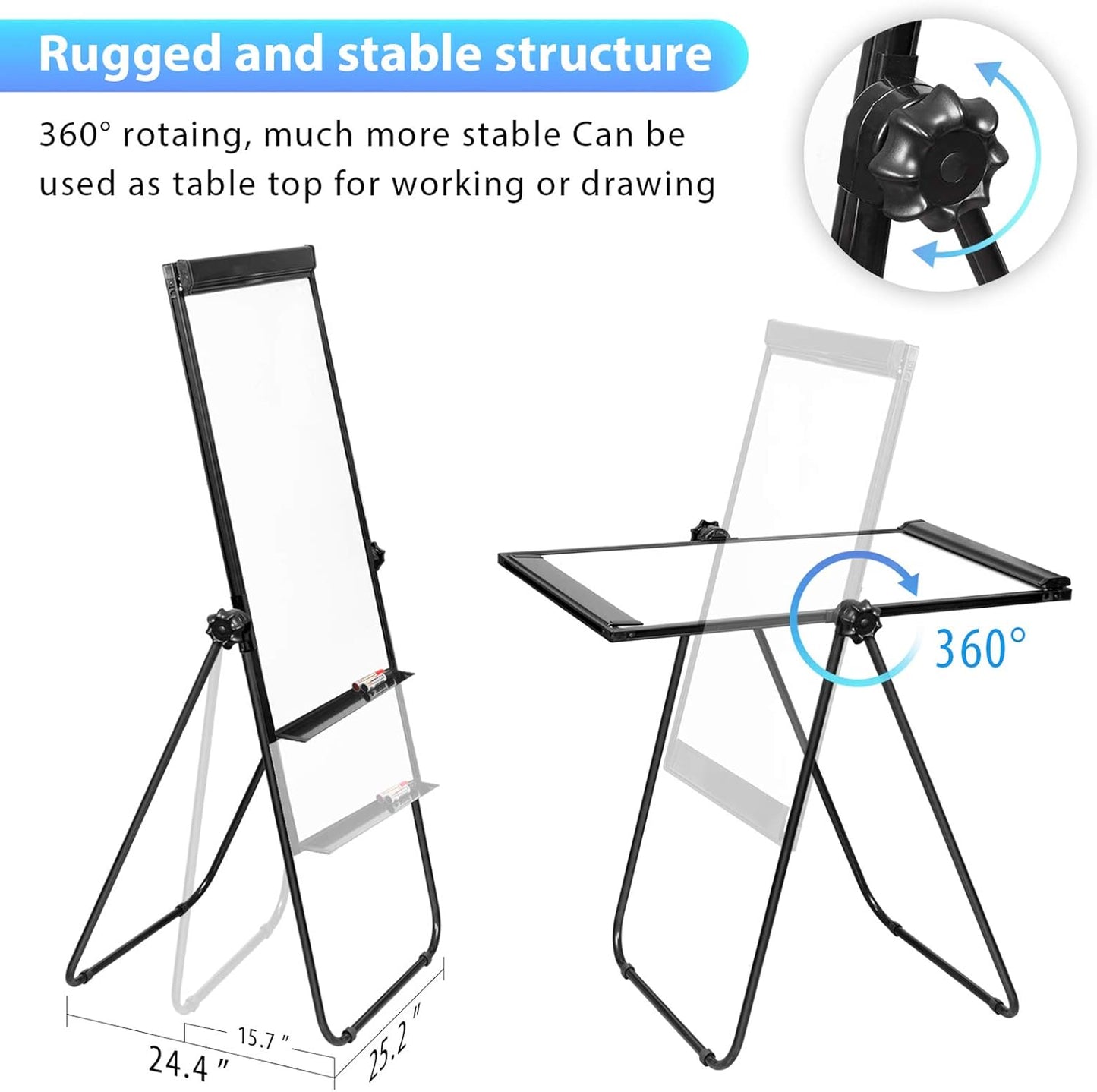 Stand White Board - 36x24 Magnetic Dry Erase Board Flipchart Easel Whiteboard, 3' x 2' Double Sided Easel Board Portable Whiteboard
