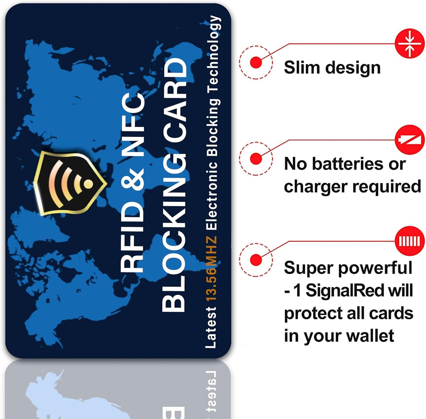 SaiTech IT 2 Pack RFID Blocking Card NFC Contactless Debit/Credit Card ATM Passport Protector ideal for Men & women slim with World map design perfectly fit in wallet - Blue