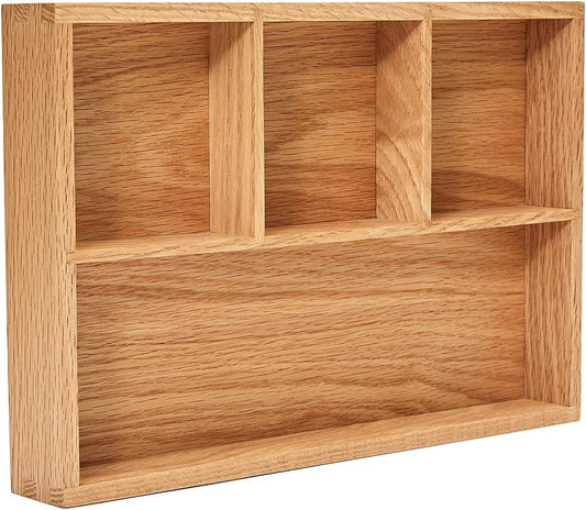 pandapark Wood Organizer Tray,Black Walnut,Desk & Drawer Storage Box (Oak Master-4)