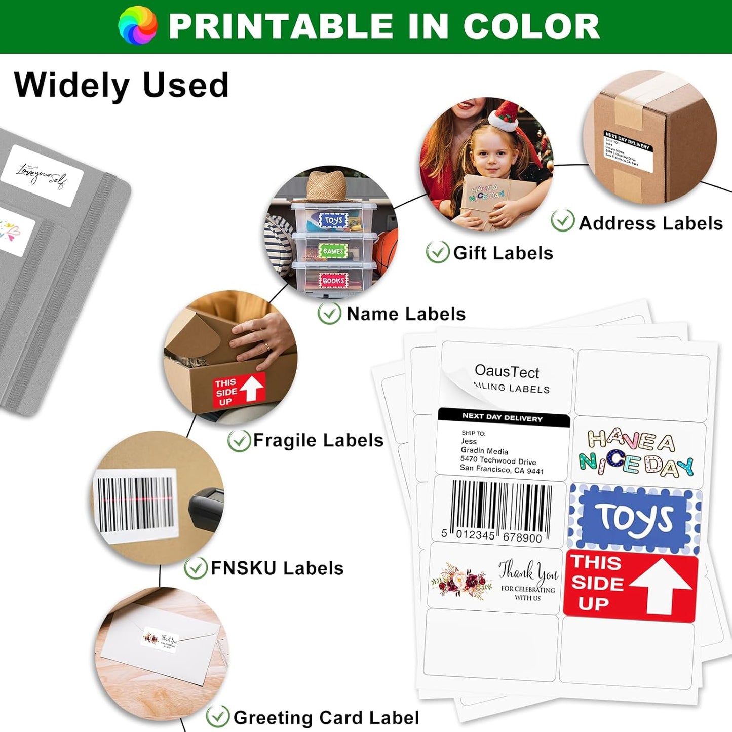 2x4 Label Stickers, 1000 Matte Printable Sticker Labels for Address Labels, Mailing Labels, Shipping Labels, Sticker Making, 8.5 x 11 Label Sheets for Lase Inkjet Printer, 10 Up Per Sheet, 100 Sheets