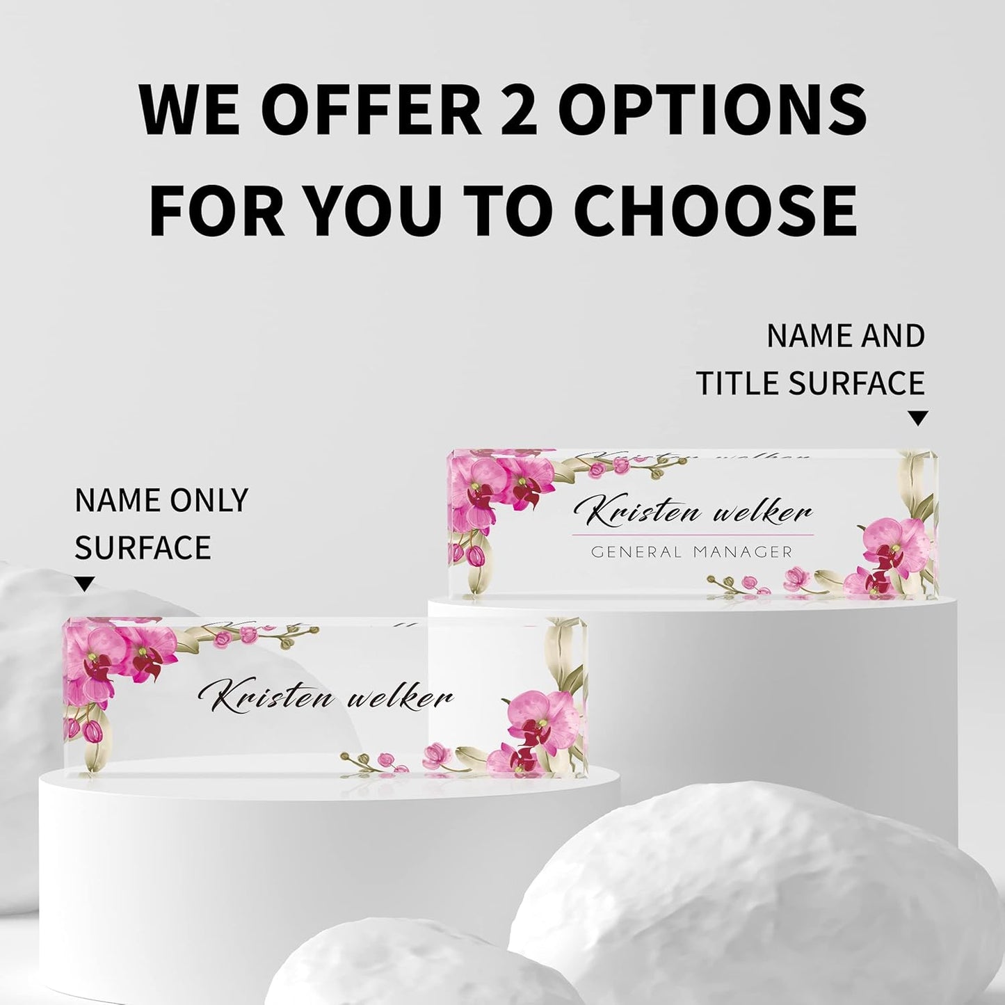 Desk Name Plate Personalized | Custom Name Plates for Desks | Office Gifts for Coworkers, Boss, Employee, Teacher, Social Worker | Office Desk Decor - (8" x 2.5")