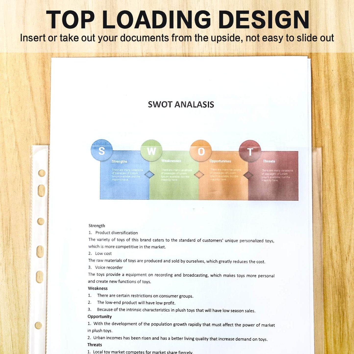 Sheet Protectors, PANDRI 300 Pack Clear Heavy Duty Plastic Page Protectors Sheet Reinforced 11-Hole Fit for 3 Ring Binder Fits Standard 8.5 x 11 Paper, 9.25 x 11.25 Top Loaded, Excluding Acid