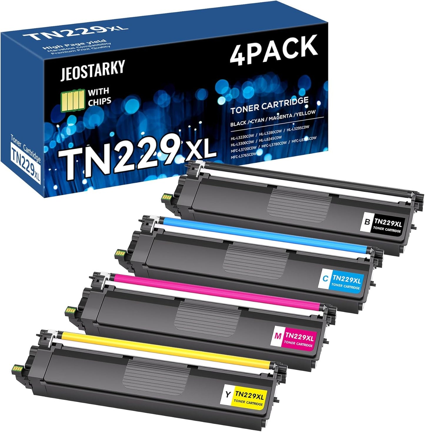 TN229XL TN229 Toner Cartridge High Yield Replacement for Brother TN229 TN229XL Toner Compatible with Brother MFC-L3780CDW MFC-L3720CDW HL-L3280CDW HL-L3220CDW HL-L3300CDW HL-L3295CDW Printer