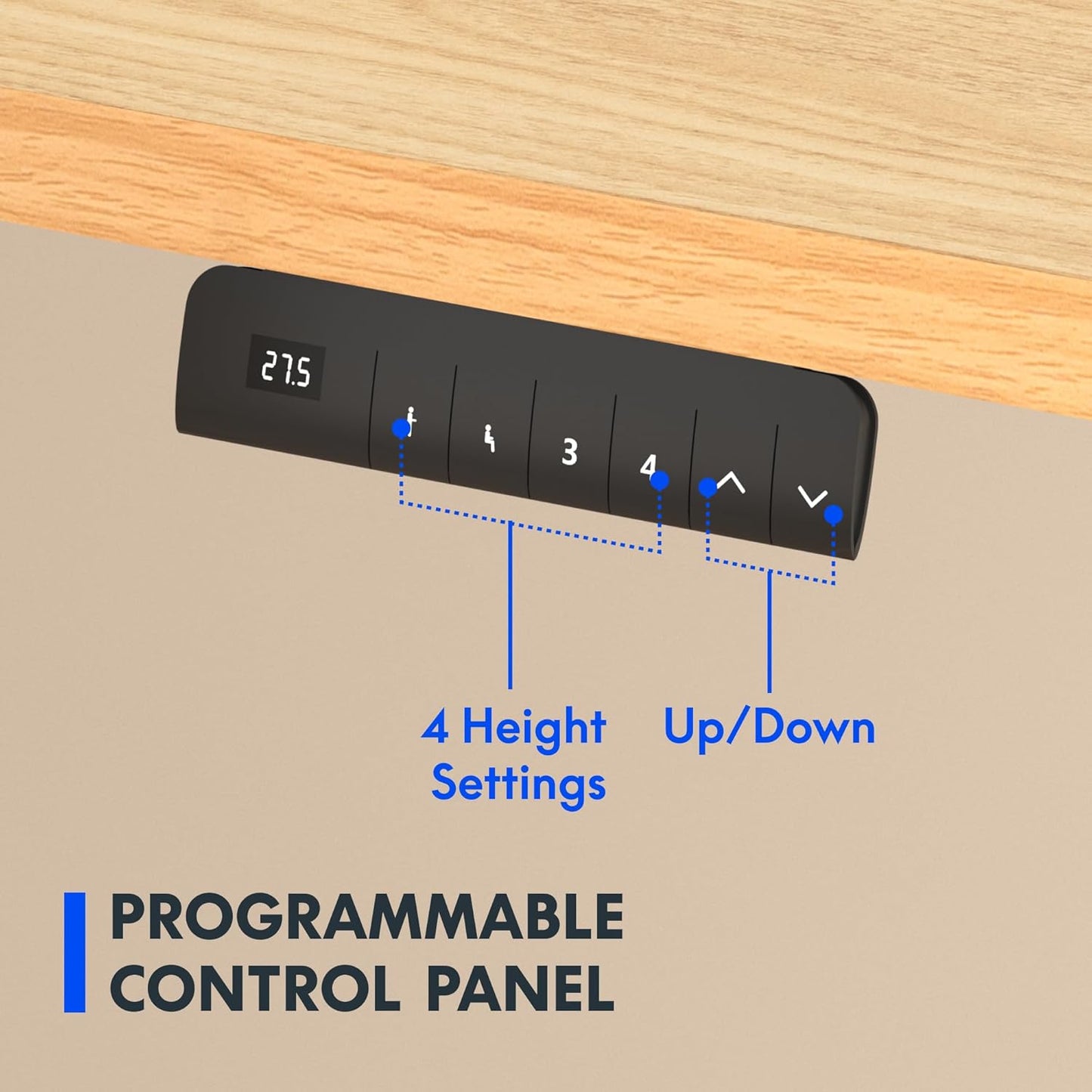 FLEXISPOT E3 Dual Motor Electric Standing Desk 60x24 Inch Whole-Piece Board Height Adjustable Electric Sit Stand Desk (White Frame + Maple Desktop, 2 Packages)