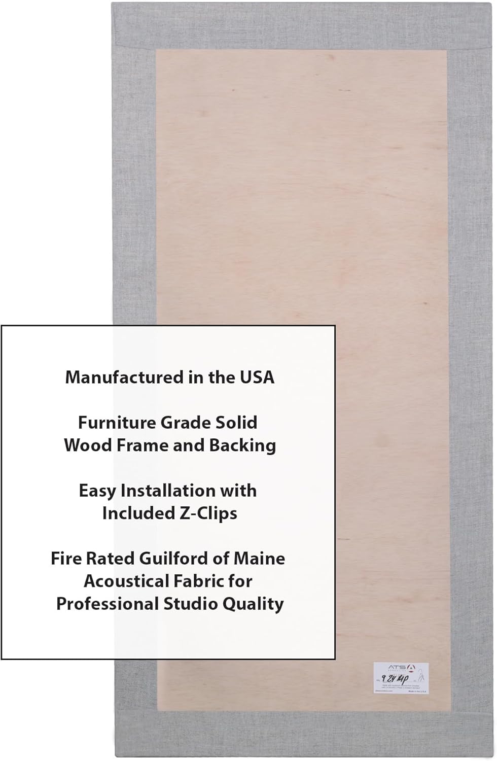 ATS Acoustics Sound Absorbing Acoustic Panel Fire Rated Professional Studio Quality 24" x 48" x 2" (Platinum)