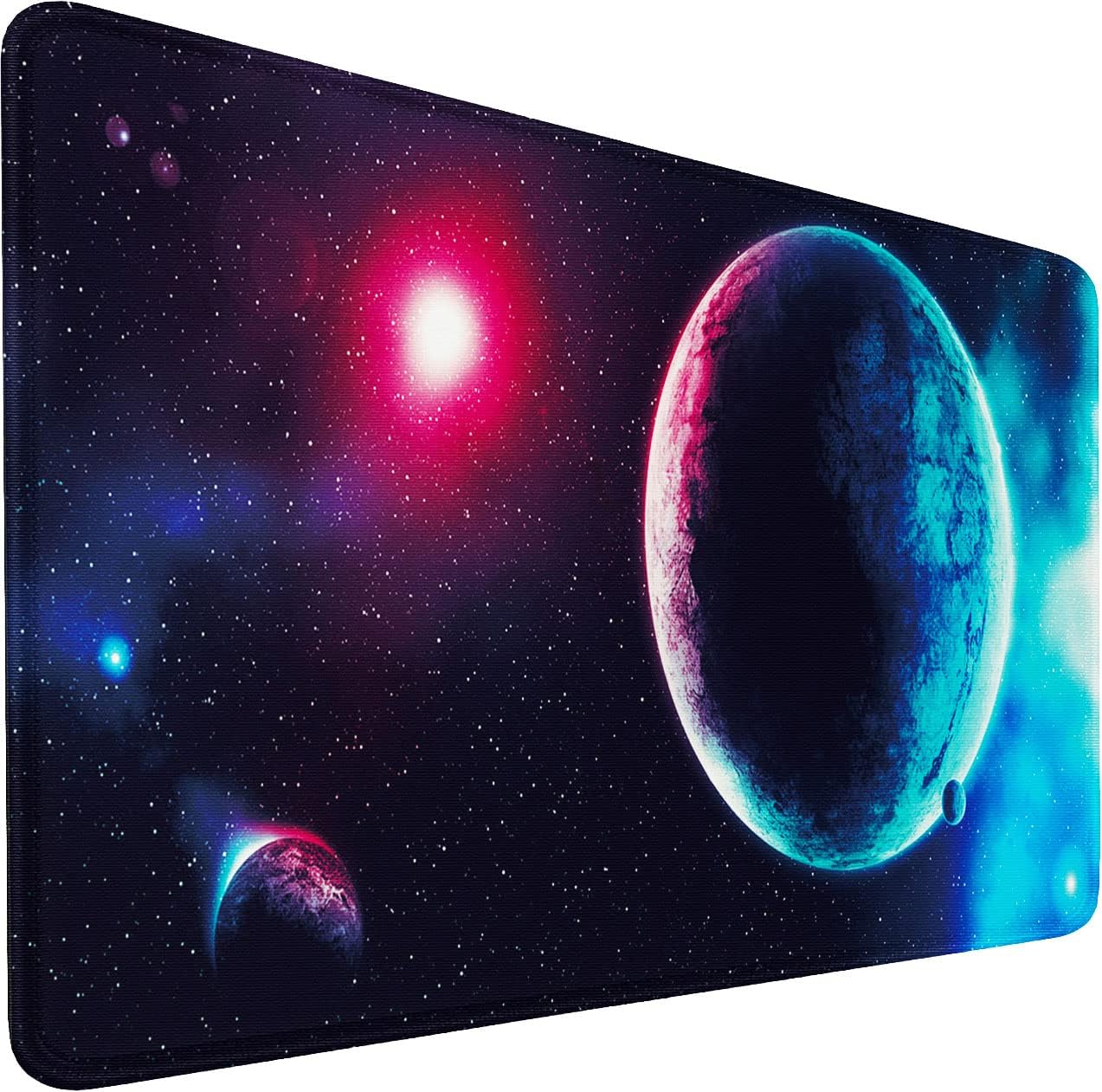 Naukay Gaming Mouse Pad, 31.5x15.7 inch Large Extended Computer Keyboard Mouse Mat, Water Resist Non-Slip Mousepad Rubber Base Long XXL Gaming Mousepad for Work, Office & Home, Space
