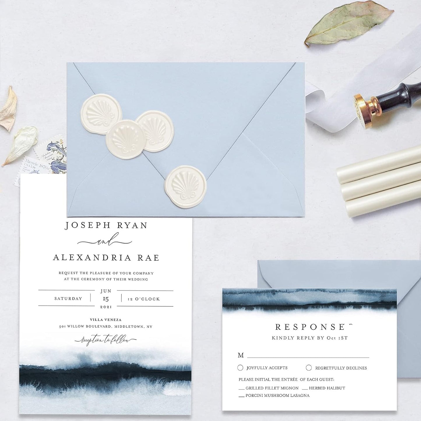 UNIQOOO Pearl White Glue Gun Sealing Wax Sticks for Wax Seal Stamp - Perfect for Wedding Invitations, Snail Mails, Wine Gift Wrapping, Christmas Gift, Pack of 8