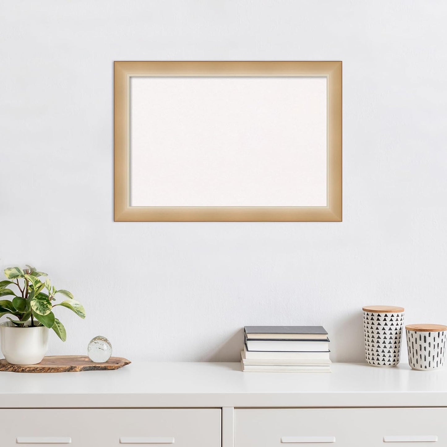 Amanti Art White Cork Board for Wall, 19x27 Vision Board with Gold Frame, Medium Corkboard Office Decor for Home Organization, Modern Contemporary Corkboard Pinboard to display items for home