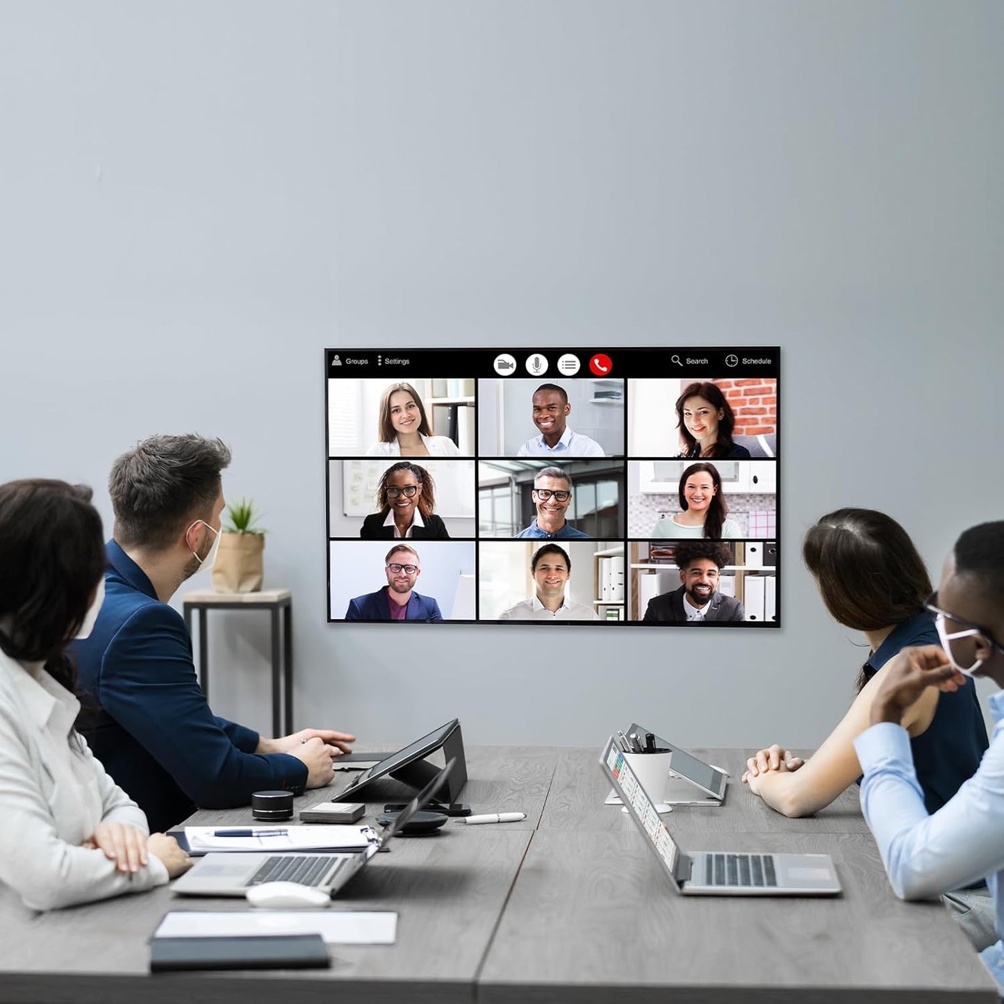 Folding Conference Table, Mobile Training Table for Office Conference, Modern Modular Rectangular Work Desk Meeting Seminar Work Tables with Caster Wheels, Large Breakroom Tables (6Pack L47.2in)