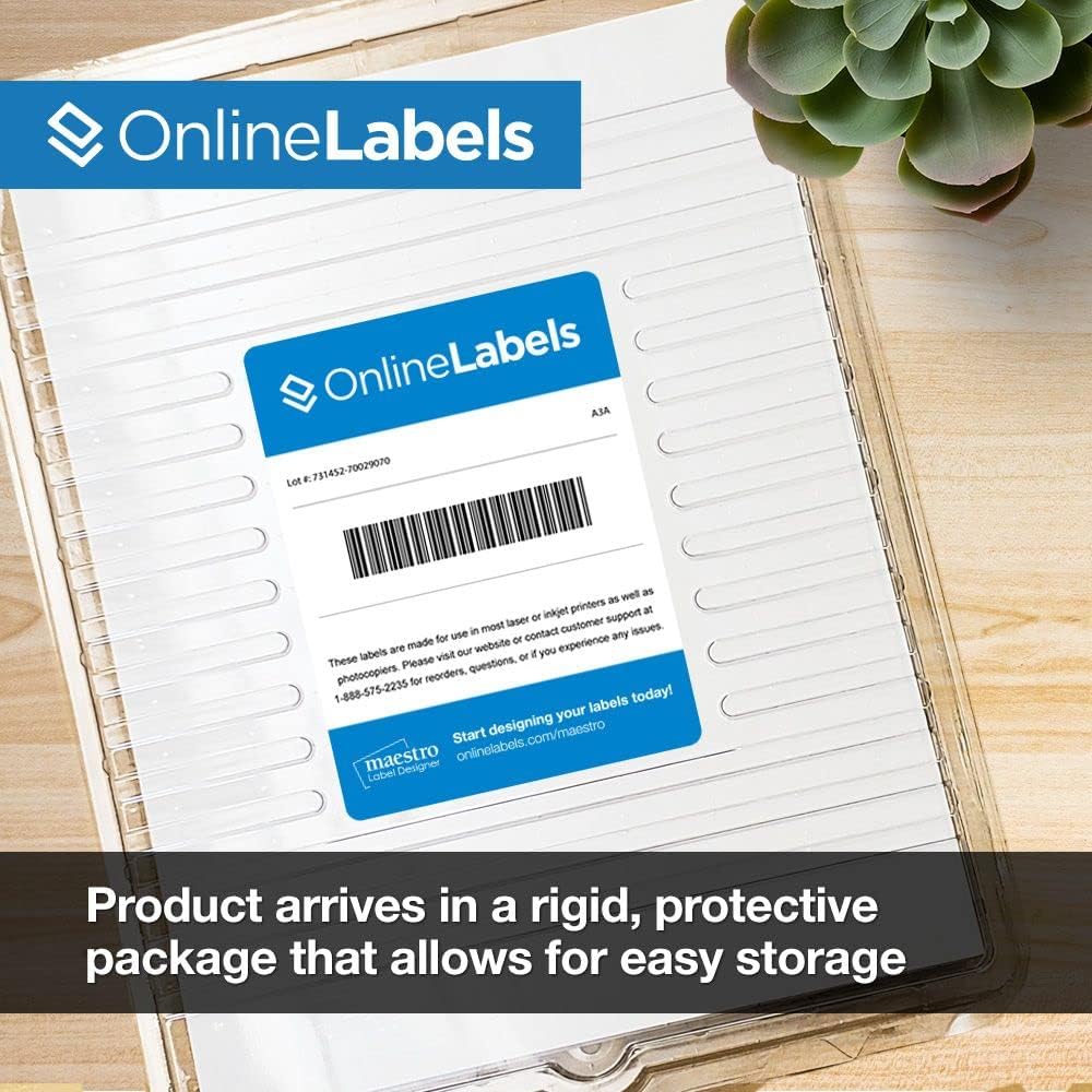 4 x 4 Square Label - Pack of 8,000 Labels, 2,000 Sheets - Inkjet/Laser Printer - Online Labels