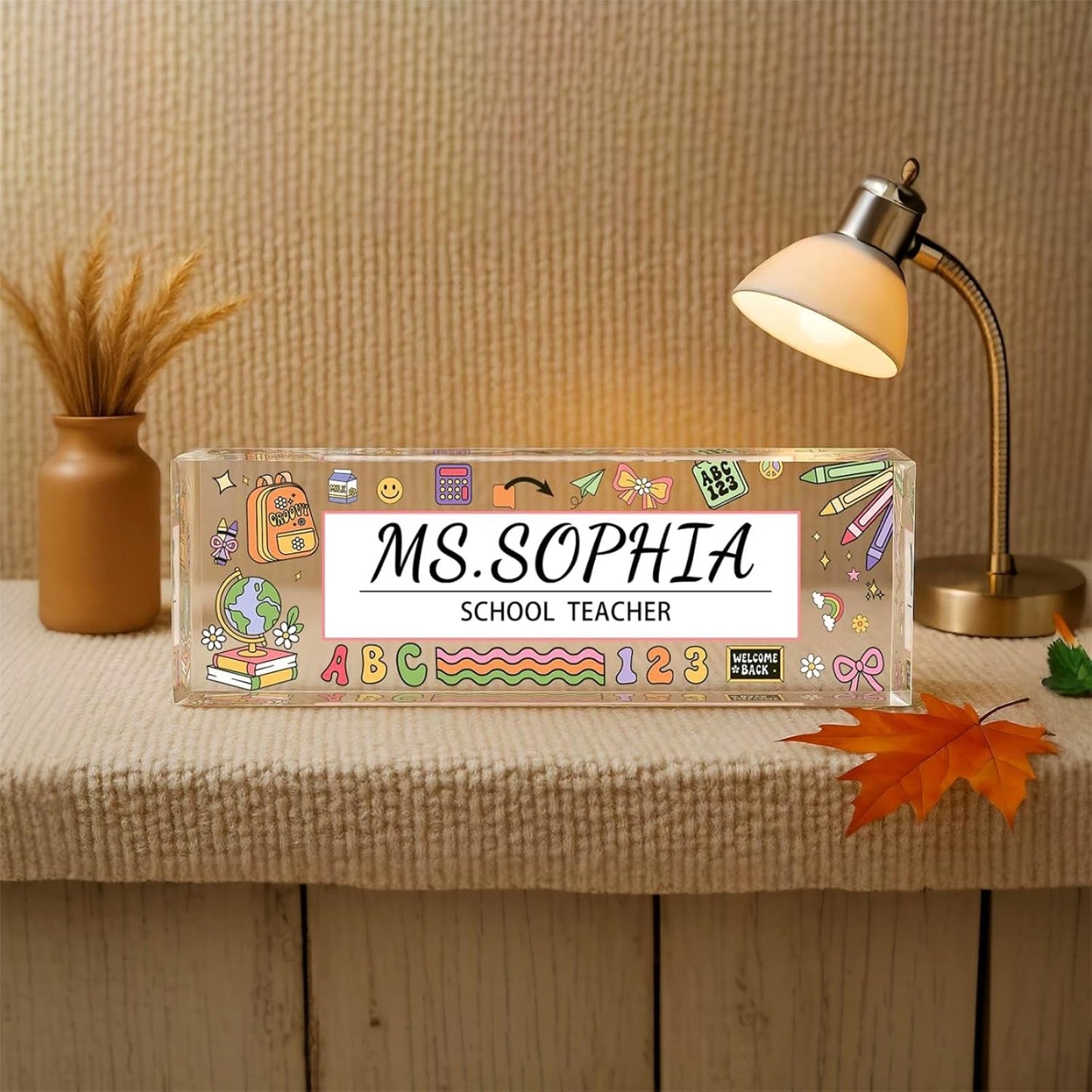 Custom Desk Name Plate, Teacher Name Plate for Desk, Office Decor for Women, Coworkers, Employee (S9)