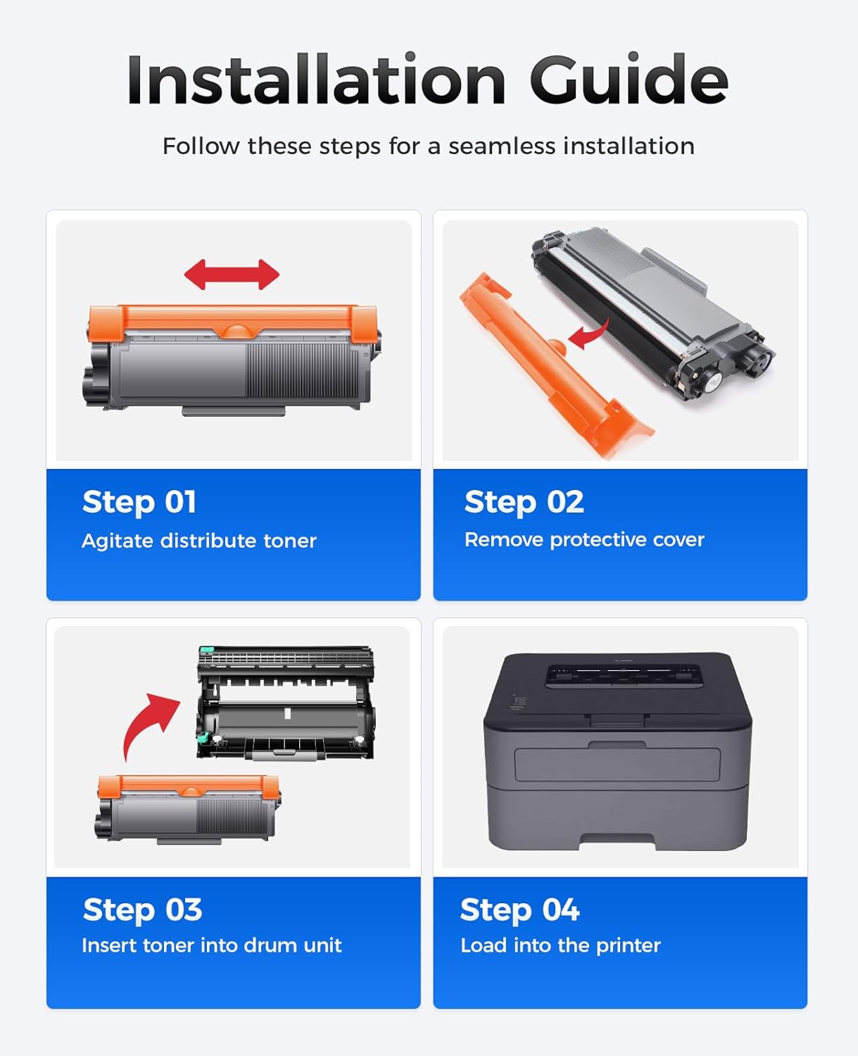TN630 Black Toner Cartridge 2-Pack Replacement Compatible for Brother TN-630 TN660 TN-660 HL-L2380DW HL-L2320D HL-L2340DW DCP-L2540DW MFC-L2700DW MFC-L2720DW HL-L2300D HL-L2360DW MFC-L2740DW Printer