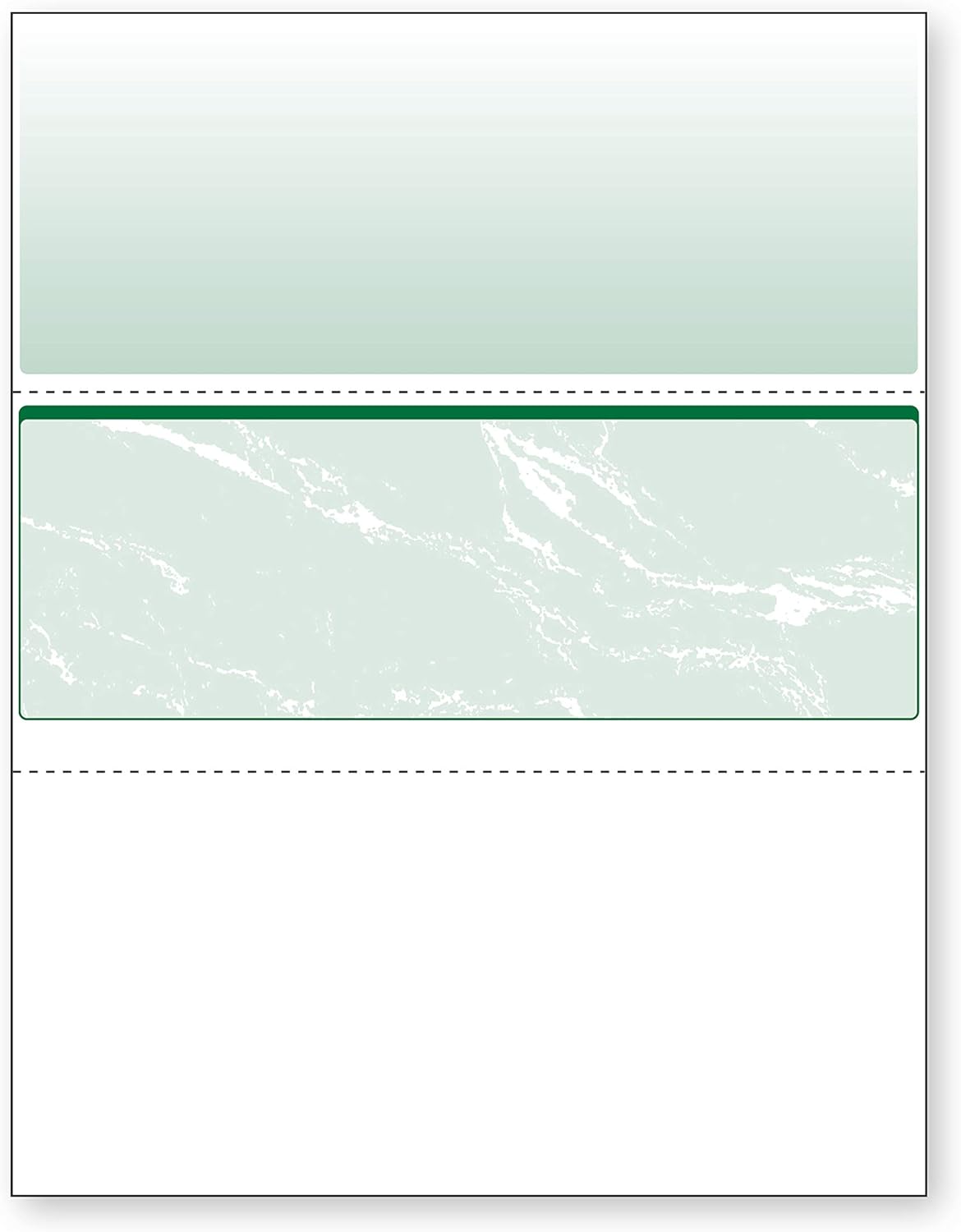 DocuGard Standard Green Marble Middle High Security Check Paper - QuickBooks & Laser/Inkjet Printer Compatible - 11 Security Features - 500 Blank Business Checks (04510)
