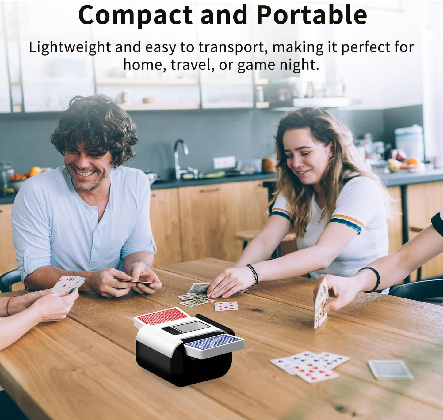 Automatic Card Shuffler with Dual Modes, Rechargeable 1-2 Deck Card Shuffle Machine, Low Noise Operation Card Shuffler for Poker, UNO, Blackjack, Skip-Bo, Phase 10