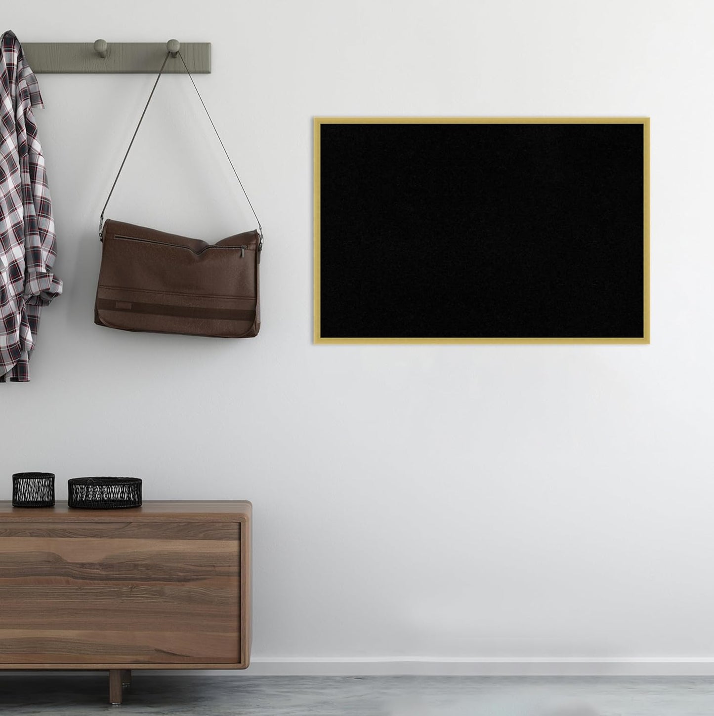 Amanti Art Black Cork Board for Wall, 25x37 Vision Board with Gold Wood Frame, Large Corkboard Office Decor for Home Organization, Modern Contemporary Corkboard Pinboard to display items for home