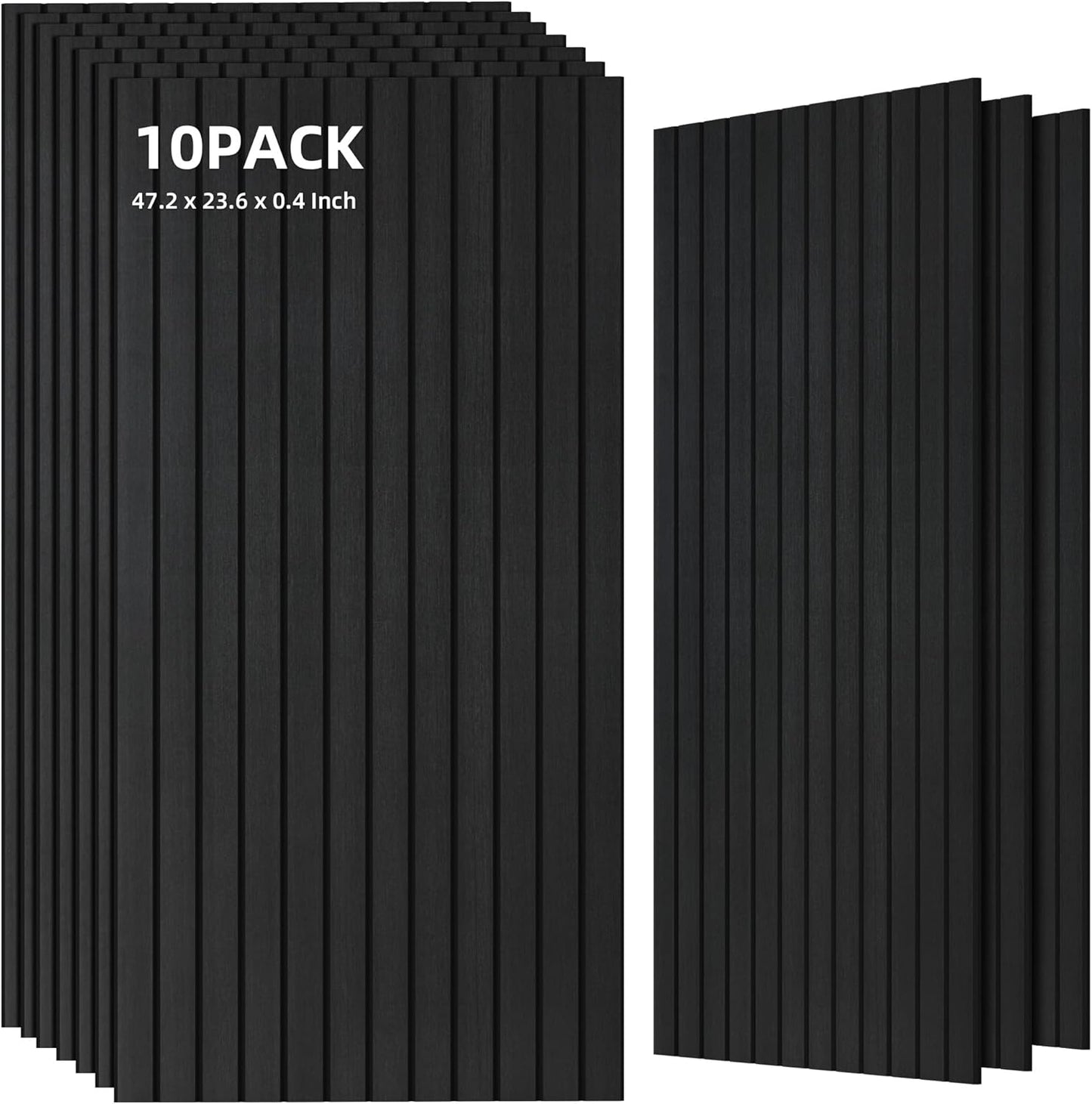 TO-TH Wood-Look Acoustic Wall Panels, 10 Pack 47.2” x 23.6” Acoustic Panels, Decorative Sound Absorbers Sound Dampening Panels for Home, Office, Basement, Smoky