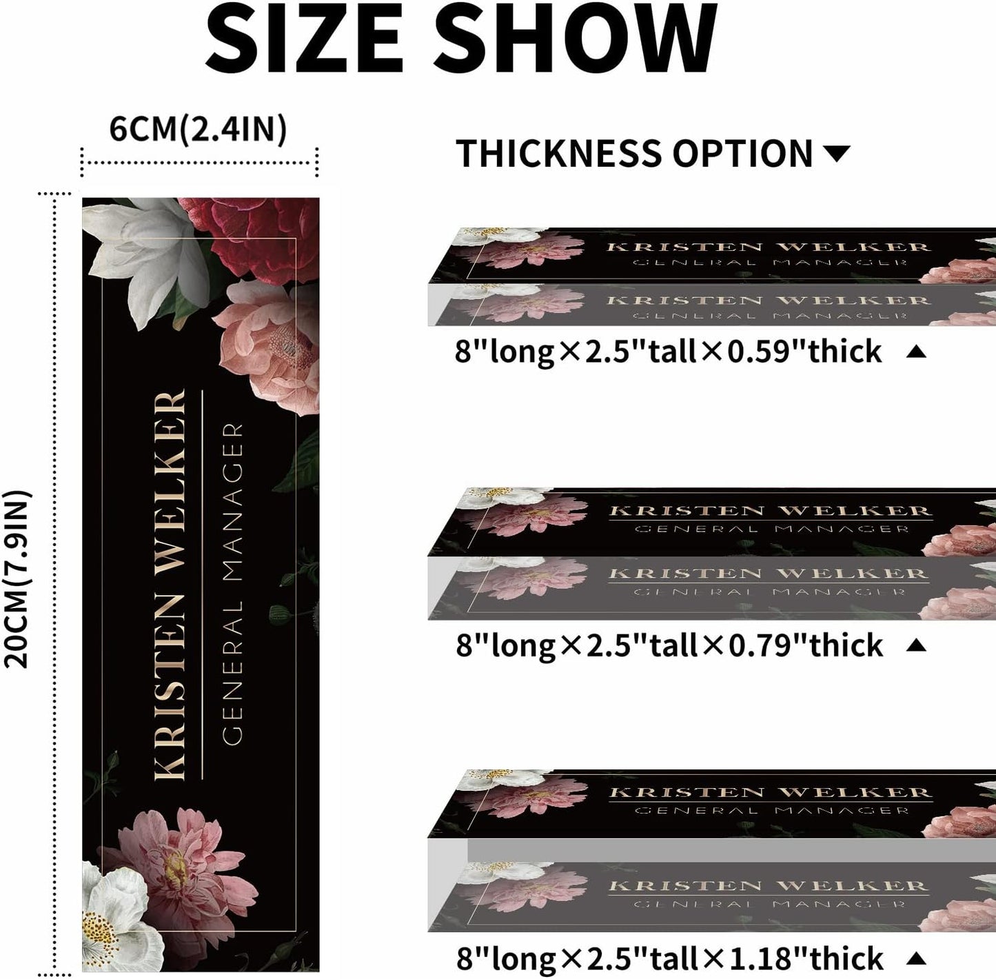 Desk Name Plate Personalized, Premium Hibiscus Acrylic Desk Name Plate, Personalized Name Plate for Desk, Office Decor for Women or Men Coworkers, Boss, Employee, Teacher