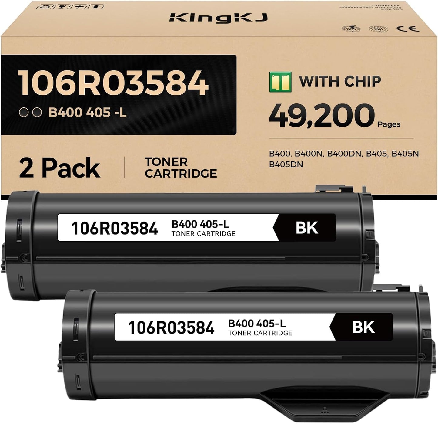 VersaLink B400 B405 106R03584 Black Toner Cartridge 2-Pack Replacement for Xerox 106R03580 106R03582 Toner Compatible with Xerox VersaLink B400 B400N B400DN B405 B405N B405DN Laser Printer Ink Copier