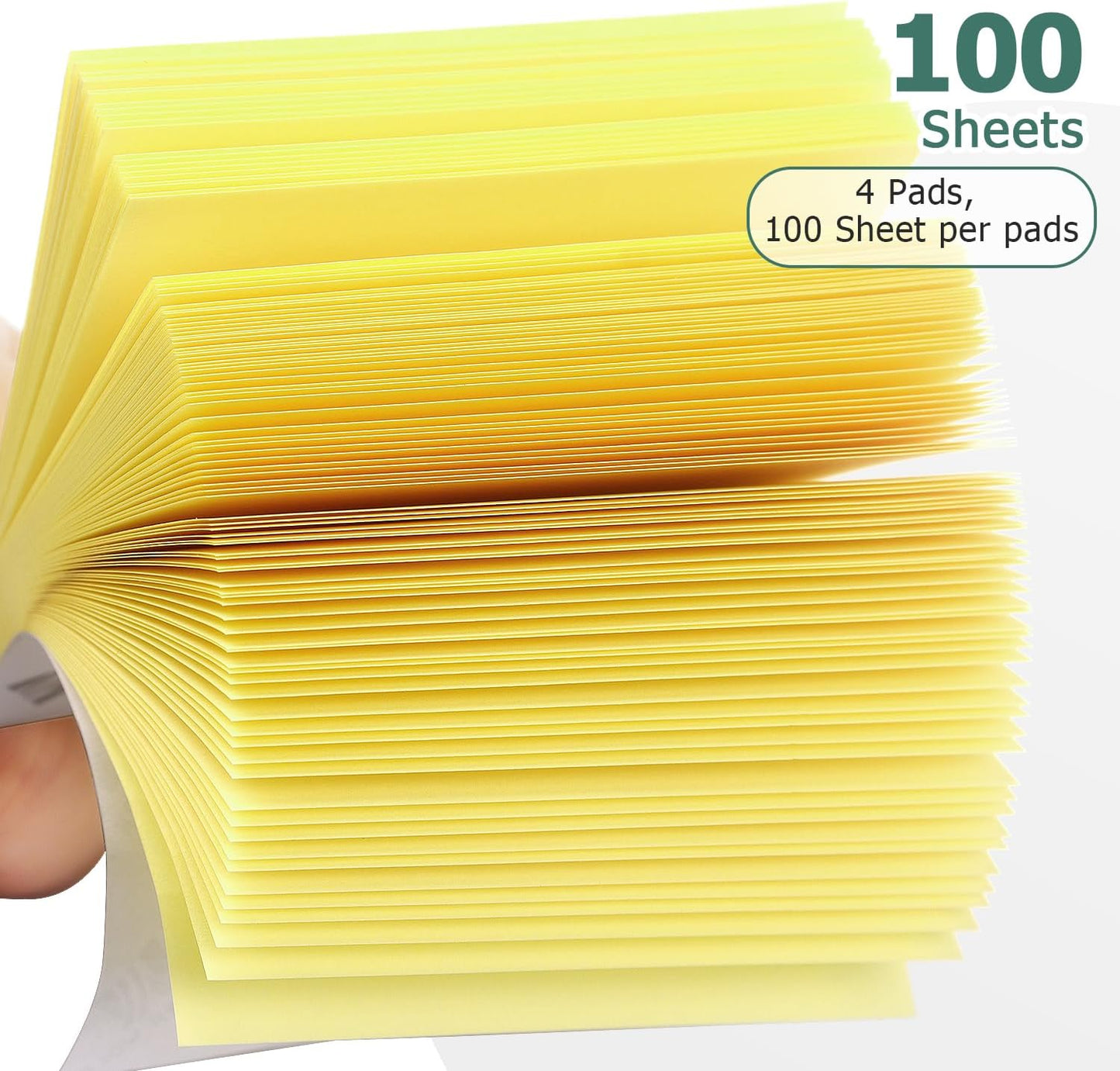 Sticky Notes 3x3 Self-Stick Notes Bright Colors Sticky Notes 4 Pads 100 Sheets/Pad (Yellow)