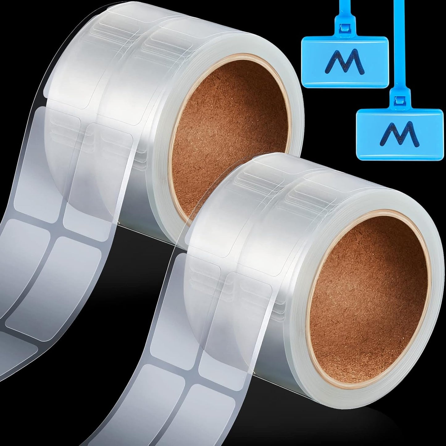 1000 Pieces Label Protector Clear Labels Wafer Seals Waterproof 0.59 x 0.98 Inch Back to School Clear Covers for Protecting Barcodes, Numbers and Stickers