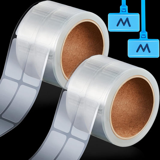 1000 Pieces Label Protector Clear Labels Wafer Seals Waterproof 0.59 x 0.98 Inch Back to School Clear Covers for Protecting Barcodes, Numbers and Stickers