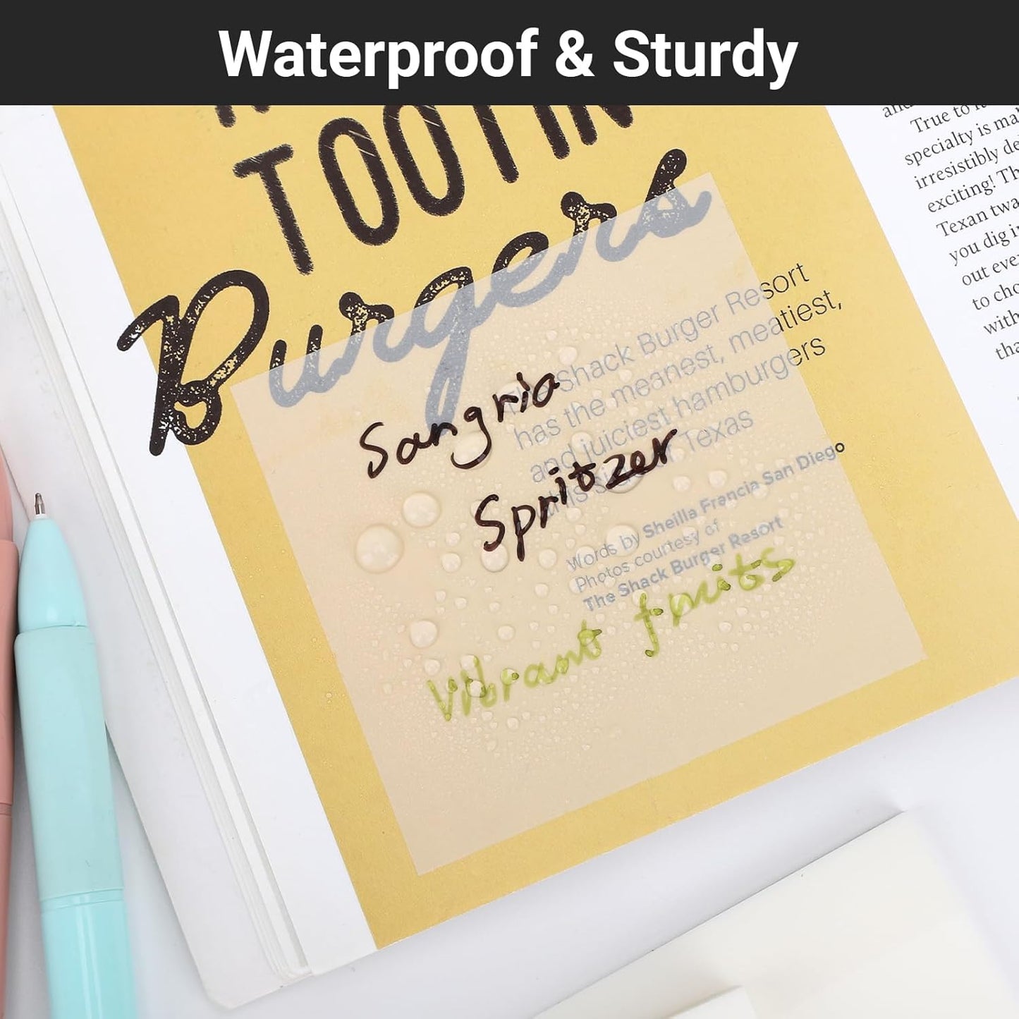 EUSOAR Translucent Sticky Notes, 300 Sheets 3x3 Inch Neon White See Through Sticky Notes Clear, Translucent Adhesive Note Bible Page Flags Stickers Note Pads Message Reminder for Home Office Work