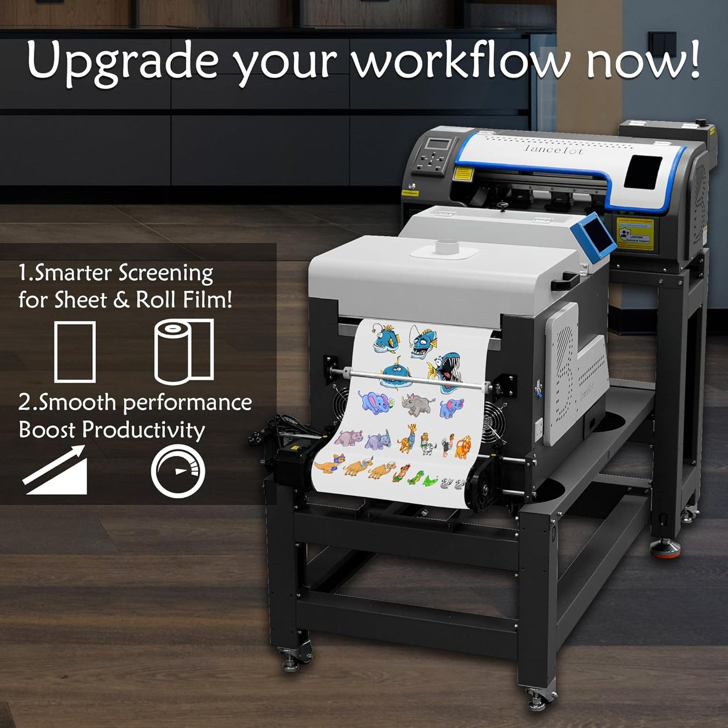 Lancelot M1630 Pro DTF Printer Bundle: Ultimate Automatic T-Shirt Printing Station w/Smart Maintenance, Mobile Workstation & Pro-Grade Equipment – Perfect for Startups & Small Businesses