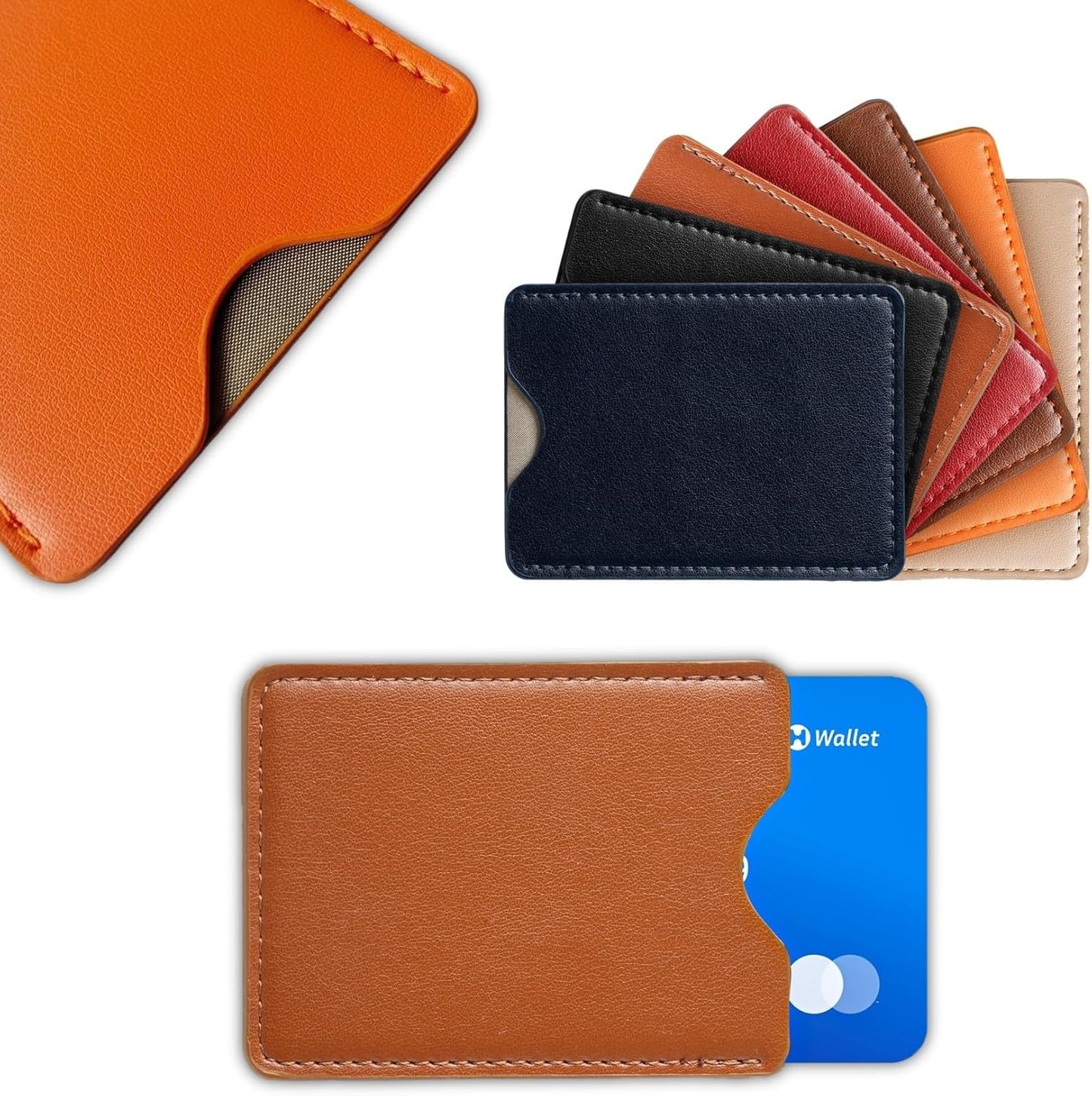 7 Pcs Multicolor RFID Credit Card Sleeves, Luxury Leather Credit Card Cover Protect Cards from Electronic Theft, Debit Card RFID Blocking Sleeves Fit in Purse&Wallet,Birth control pill and condom case