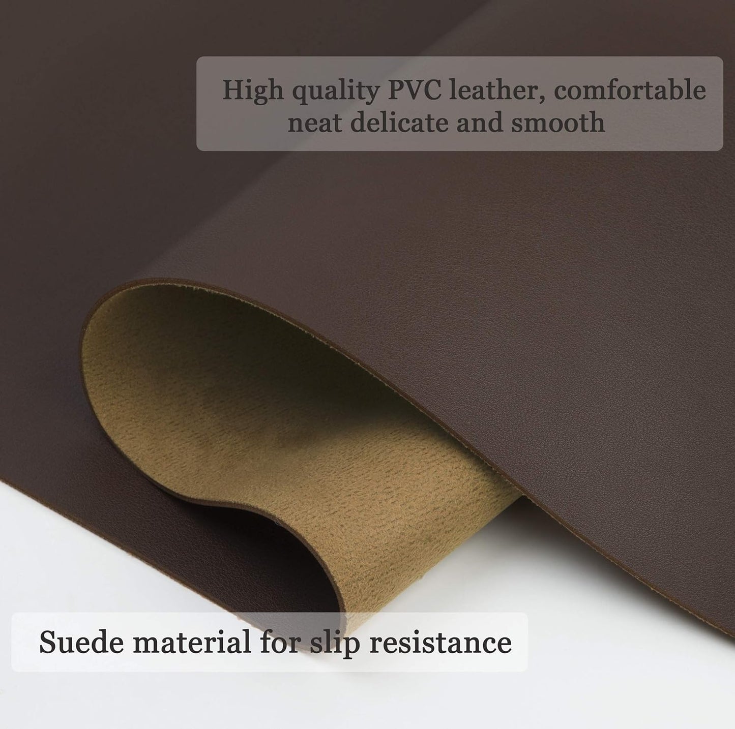 YSAGi Non-Slip Leather Desk Pad, Waterproof Laptop Computer Desk Keyboard Mat, Table Protector Blotter Mat, Large Mouse Pad for Office/Work/Home/Decor(Dark Brown, 23.6" x 13.7")