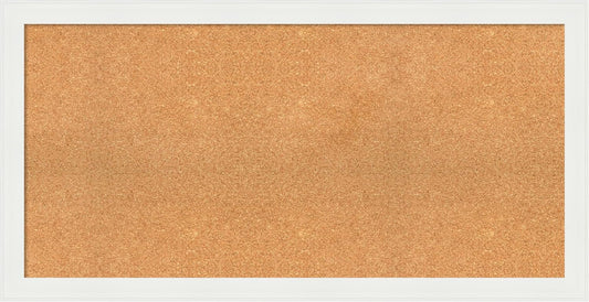 Amanti Art Natural Cork Board for Wall, 25x49 Vision Board with White Frame, Oversize Corkboard Office Decor for Home Organization, Casual Corkboard Pinboard to Display Items for Home Organization in