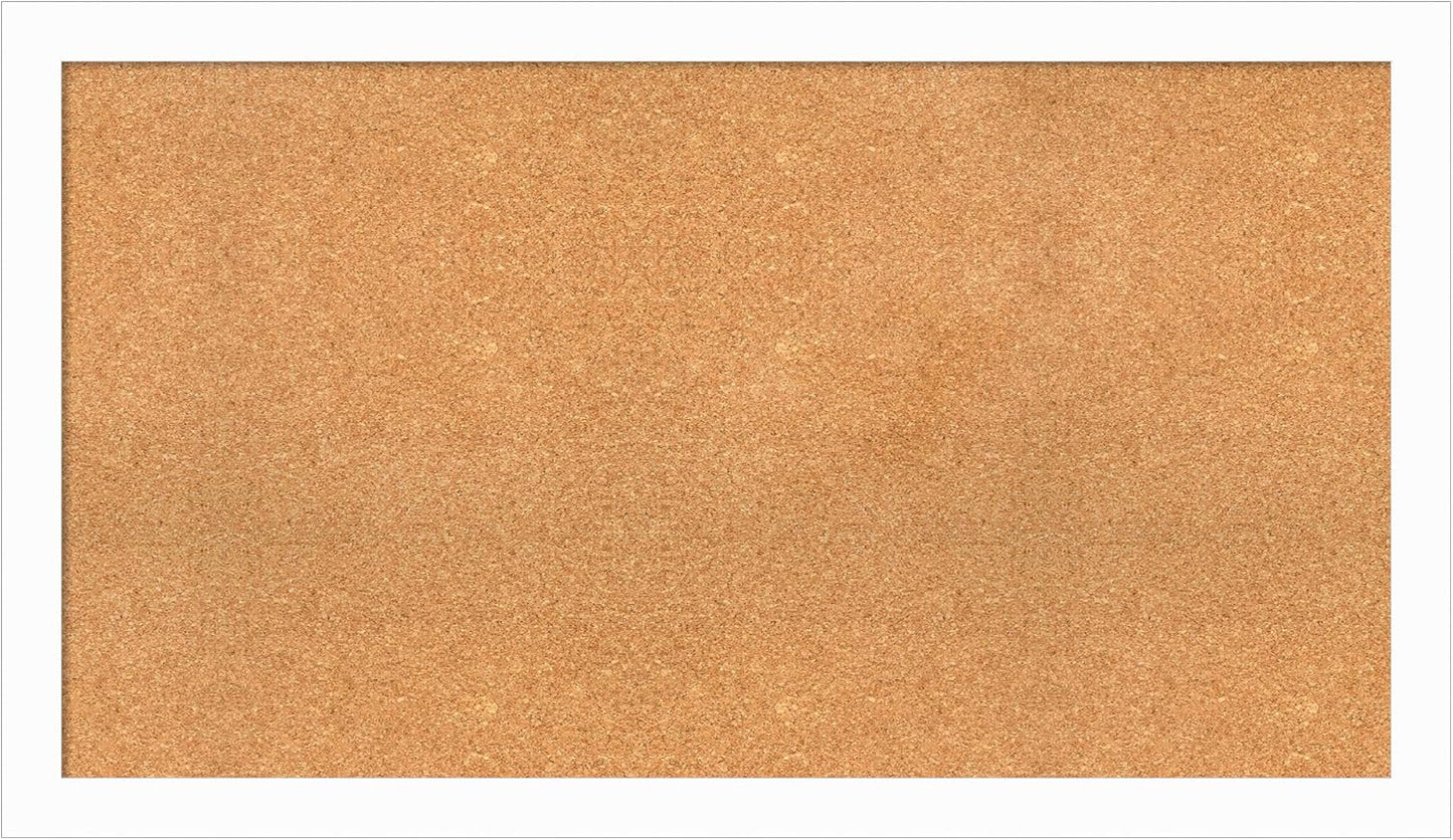 Amanti Art Natural Cork Board for Wall, 27x47 Vision Board with White Frame, Oversize Corkboard Office Decor for Home Organization, Casual Corkboard Pinboard to Display Items for Home Organization in