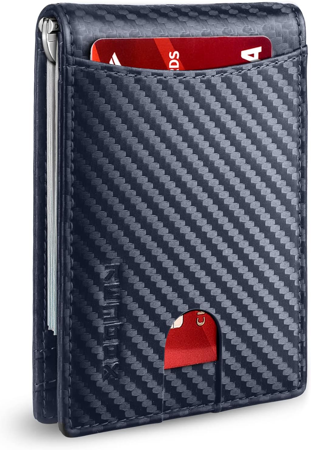 Slim Wallet for Men Genuine Leather RFID Blocking Bifold Minimalist Front Pocket Mens Wallet with Money Clip Thin Gift Box