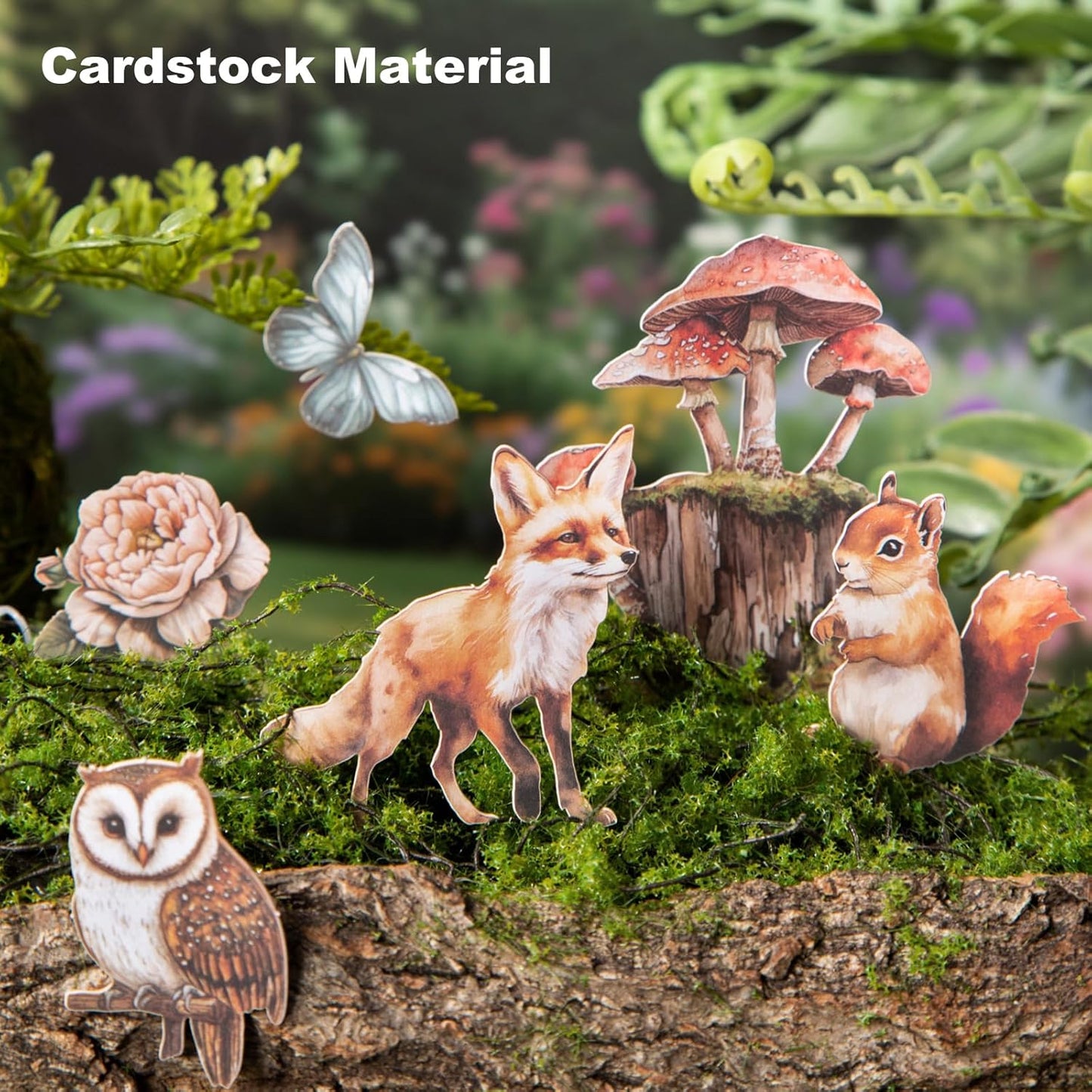 Woodland Forest Cardstock Sticker Set, 150PCS Vintage Nature-Themed Stickers for Scrapbooking, Journaling, Collage, and DIY Crafts