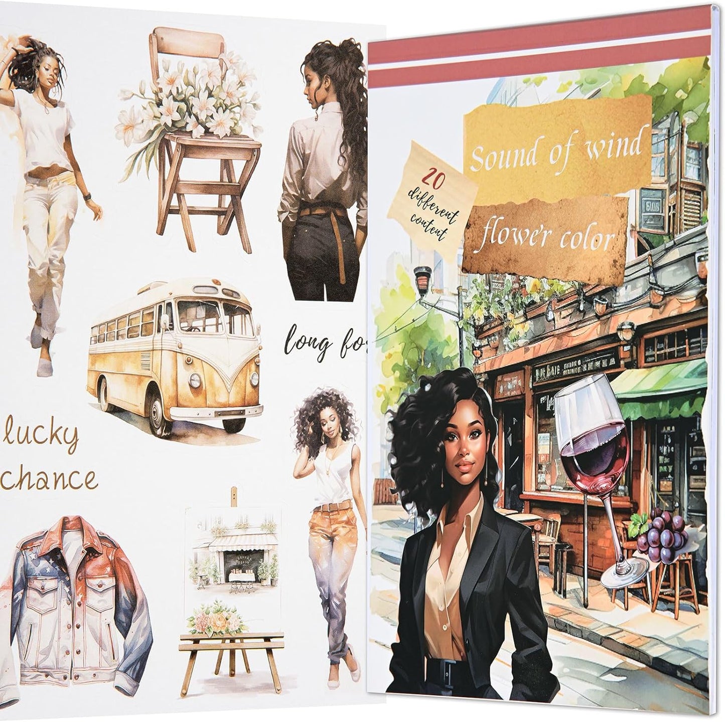 YagCu Journal Sticker Book for Journaling, Women House Junk Journal Stickers, Pre-Cut Aesthetic Scrapbooking for Adults, Decorative Ephemera Bullet Planner DIY Arts Craft Collage