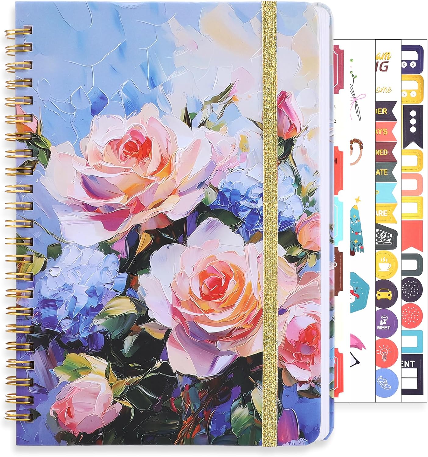 Lined Spiral Notebook, 140 Pages College Ruled Journal for Women A5 Journaling Notebooks for Work & Note Taking Perfect for Men Women Office Home School, 5.9" x 8.3"-Pink Flower