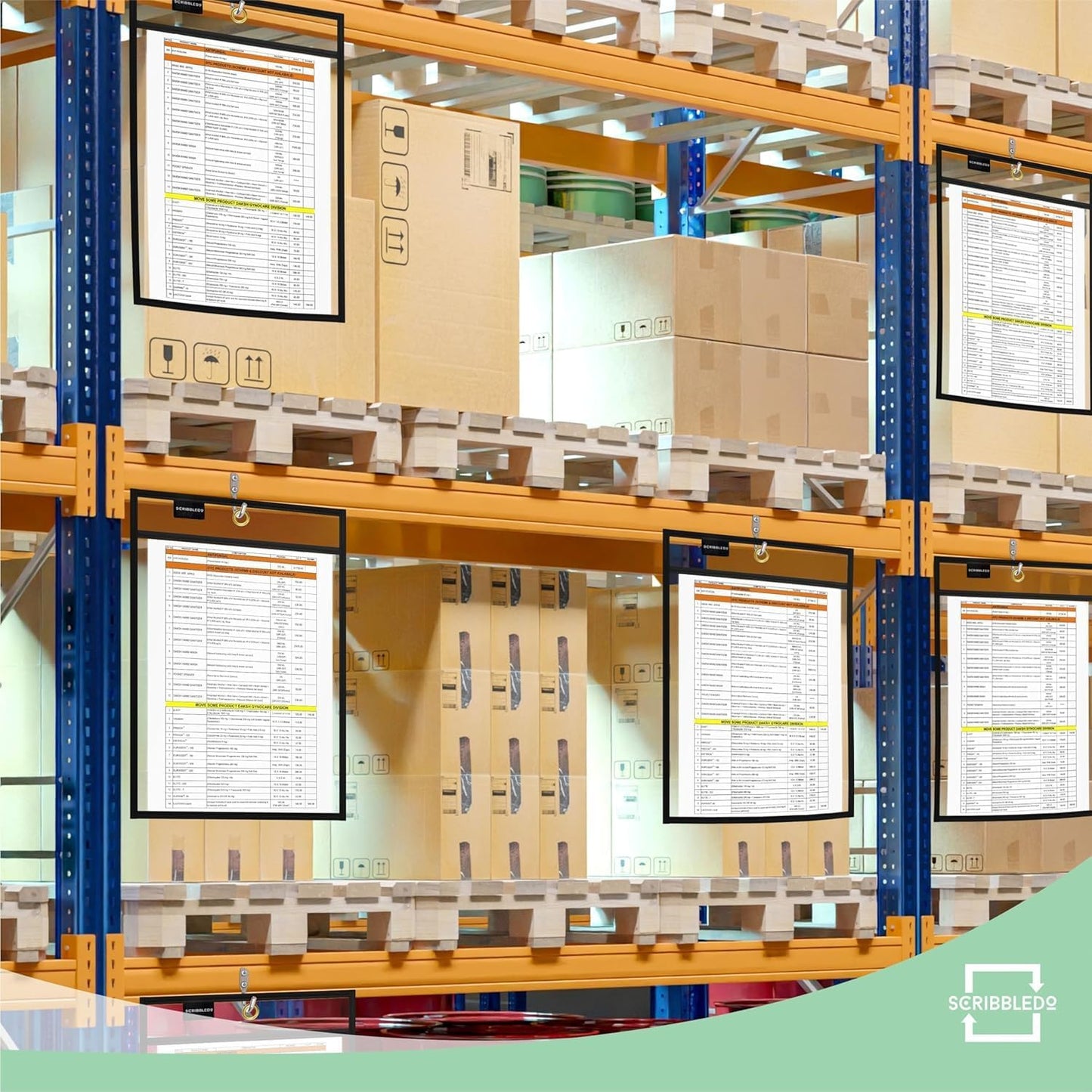 SCRIBBLEDO Job Ticket Holders 9x12 50 Pack Black Dry Erase Plastic Sleeves Heavy Duty Clear Sheet Protectors Waterproof and Tear-Resistant Pockets Ideal for Shop Tickets Work Orders and Classroom Use