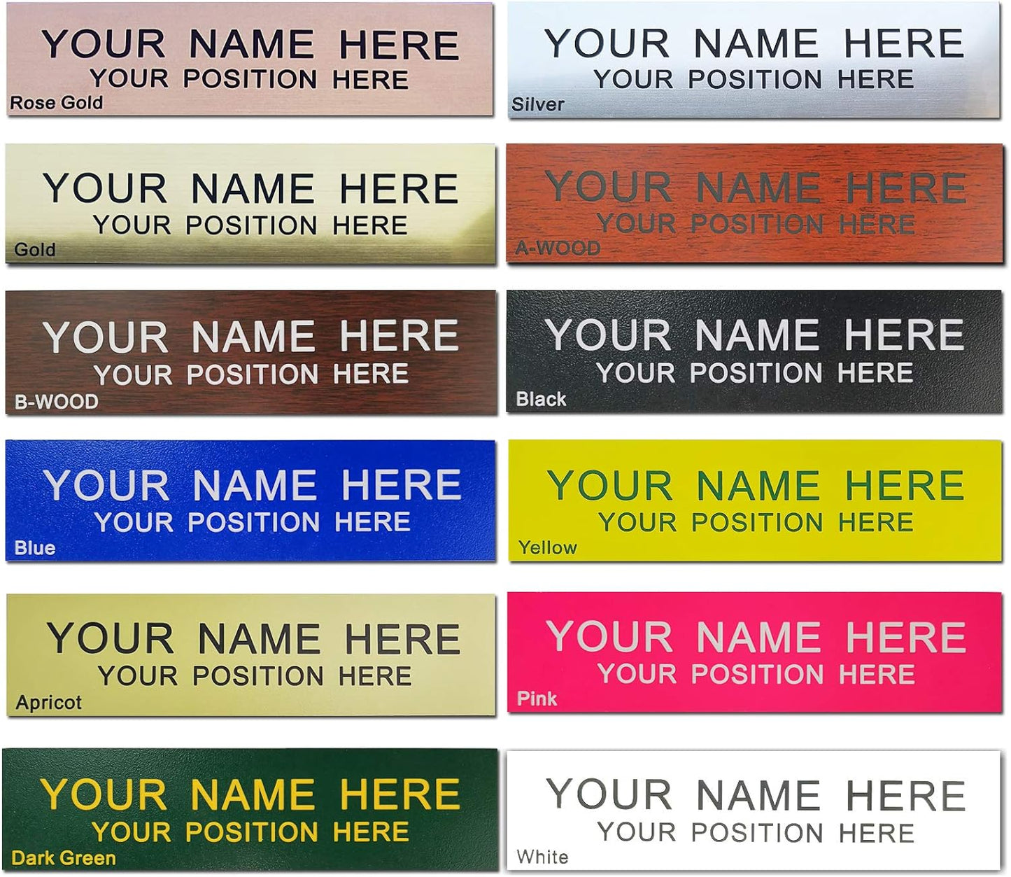 Personalized Office Name Plate 2"x10" Customize Wall Door Sign NamePlate Adhesive back