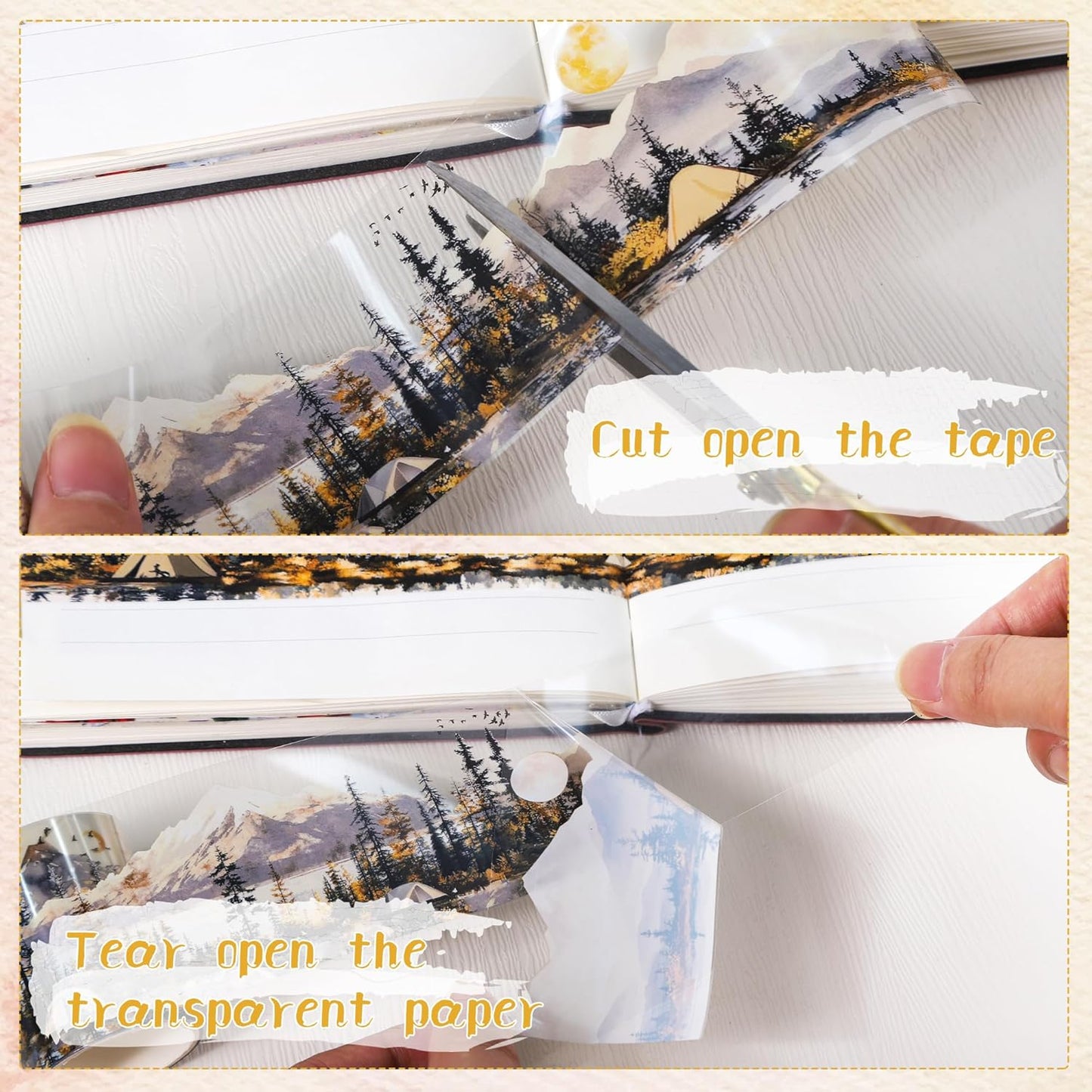 PET Tape for Journal Scrapbooking - Scenery Sunset Journal PET Tape Scrapbook Supplies, Notebook Scrapbook Bottle Crafts Décor