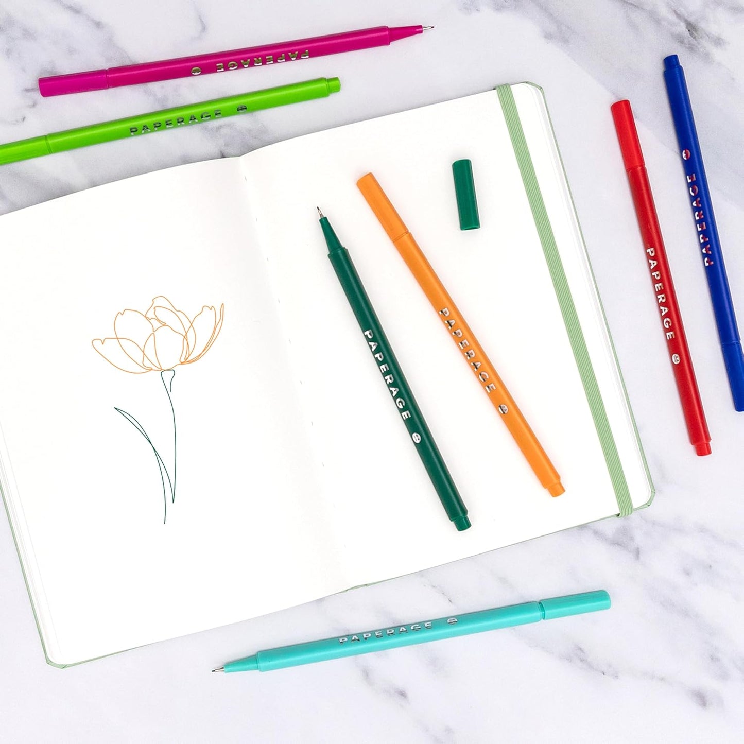 PAPERAGE Blank Journal Notebook, (Yellow), 160 Pages, Medium 5.6 in x 8 in - 100 GSM Thick Paper – Hardcover Journaling Notebook for Work, School, Note Taking or Sketching