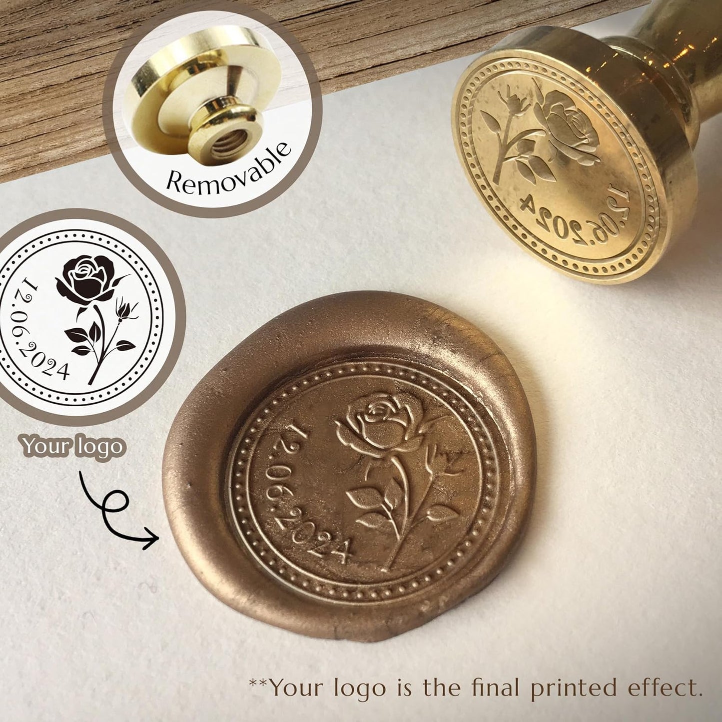 Custom Wax Seal Stamp, Personalized Wax Seal Stamp Kit, Create Your Own Design/Logo/Letter Customization, for Wedding, Invitation, Party, Envelopes, Gift Wrapping, Idea Gift