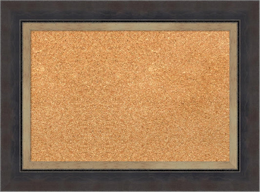 Amanti Art Natural Cork Board for Wall, 17x23 Vision Board with Black Wood Frame, Small Corkboard Office Decor for Home Organization, Casual Corkboard Pinboard to Display Items for Home Organization