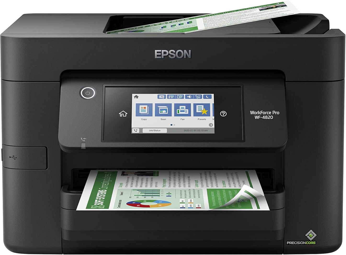 Epson® Workforce® Pro WF-4820 Wireless Color Inkjet All-in-One Printer, Black, Large & T252 DURABrite Ultra Ink High Capacity Black & Standard Color Cartridge Combo Pack (T252XL-BCS)
