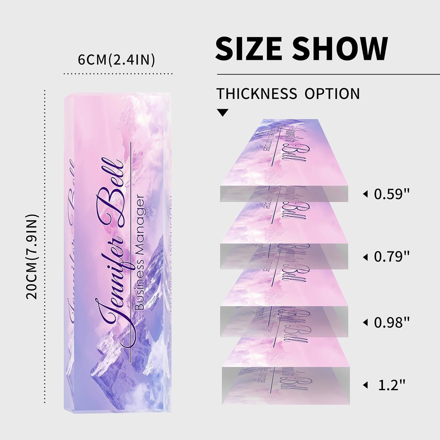 Personalized Name Plate for Desk, Custom Desk Name Plate, Acrylic Name Plate Office Desk Accessories, Personalized Office Gifts for Coworkers Teachers, Employee Appreciation Gifts (Himalayan)