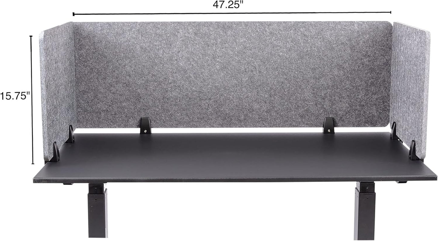 ReFocus™ Raw Clamp-On Acoustic Desk Divider – Reduce Noise and Visual Distractions with This Lightweight Desk Mounted Privacy Panel (Castle Gray, 47.25" x 16", 23.6" x 16", & 23.6" x 16")