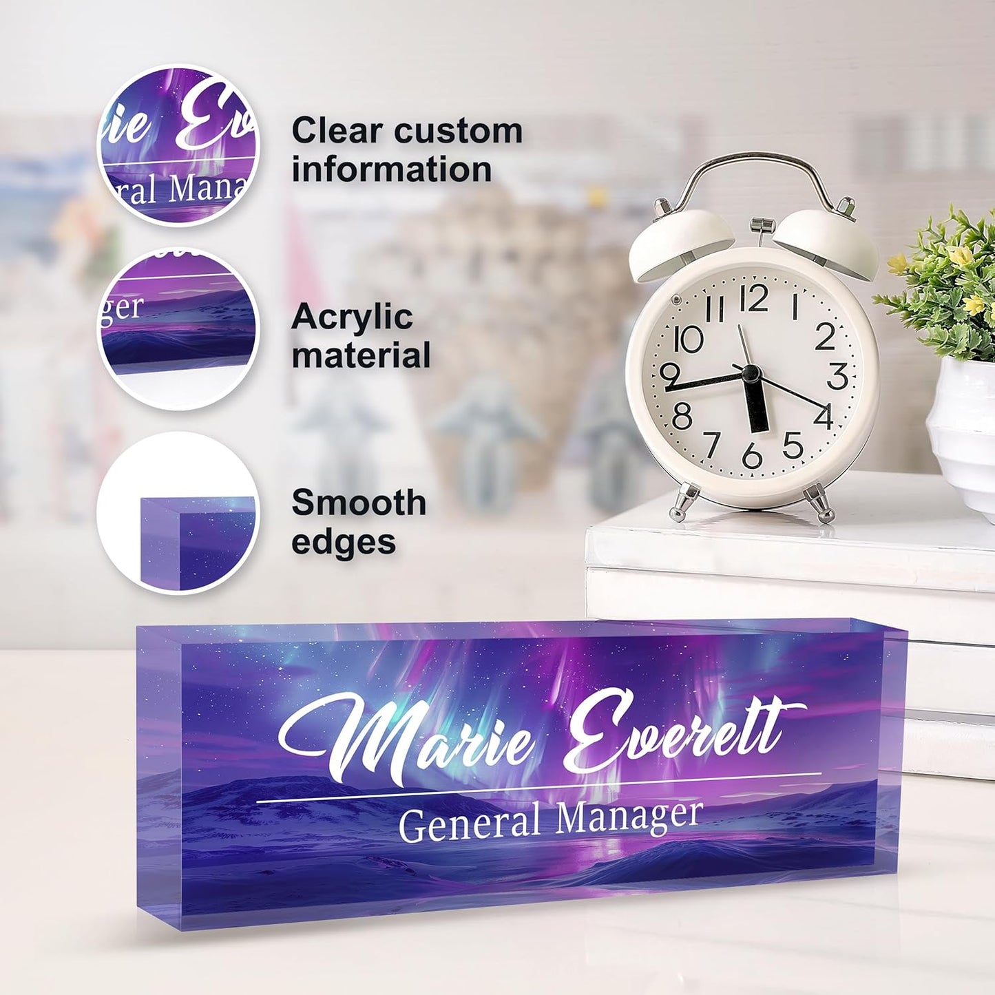 Custom Name Plate for Desk | Personalized Desk Name Plate | Personalized Boss Employee Appreciation Gifts | Acrylic Name Plate Office Desk Accessories