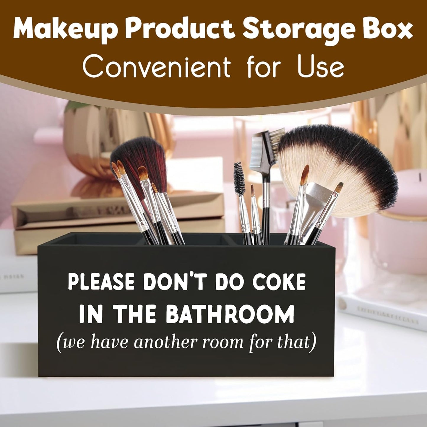 Funny Bathroom Decor Signs Please Don't Do Coke in The Bathroom Shelf Decor, Funny Desk Pen Holder, Funny Signs Office Wooden Pen Holder