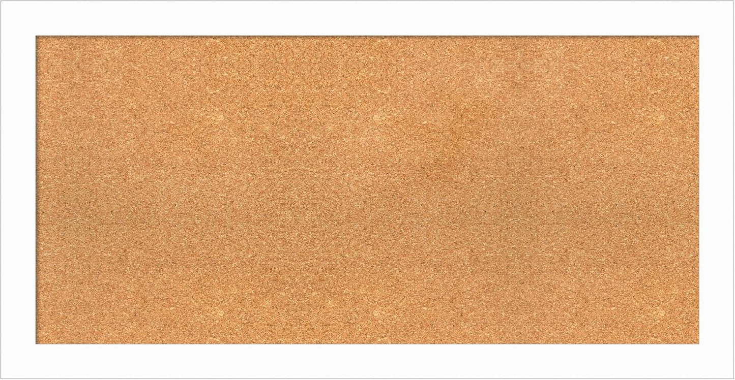 Amanti Art Natural Cork Board for Wall, 21x41 Vision Board with White Frame, Large Corkboard Office Decor for Home Organization, Casual Corkboard Pinboard to Display Items for Home Organization in