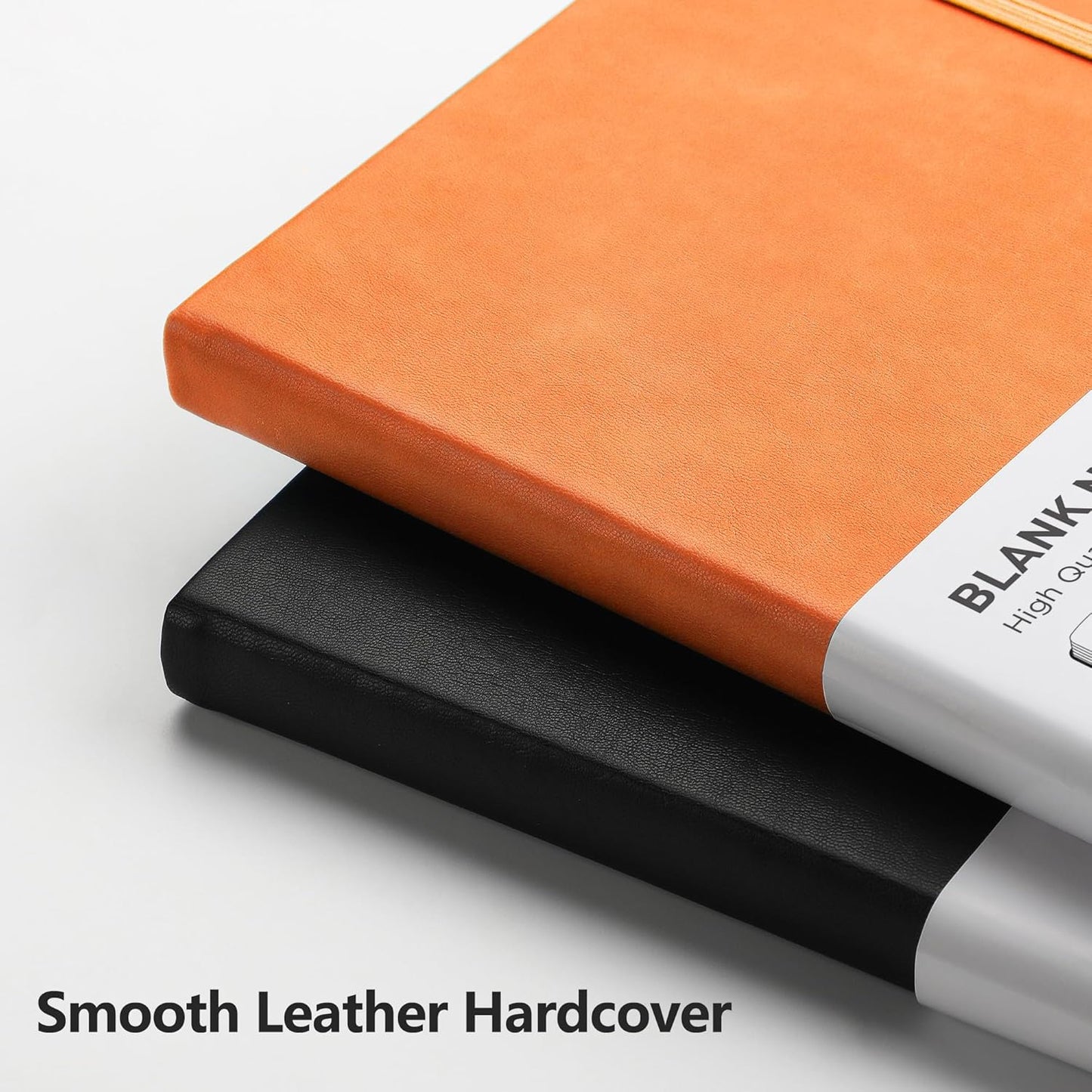 RETTACY Blank Journal Notebook, 192 Pages, A5 Medium Size (5.7'' x 8.3''), Leather Hardcover, 100 GSM Thick Paper, for Sketching, Drawing, Painting (Orange)